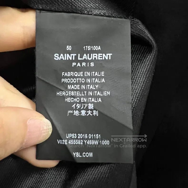 Saint Laurent Paris Saint Laurent Paris Silk Shark Fin Patch Long Sleeve Jacke Size US M / EU 48-50 / 2 - 4 Thumbnail