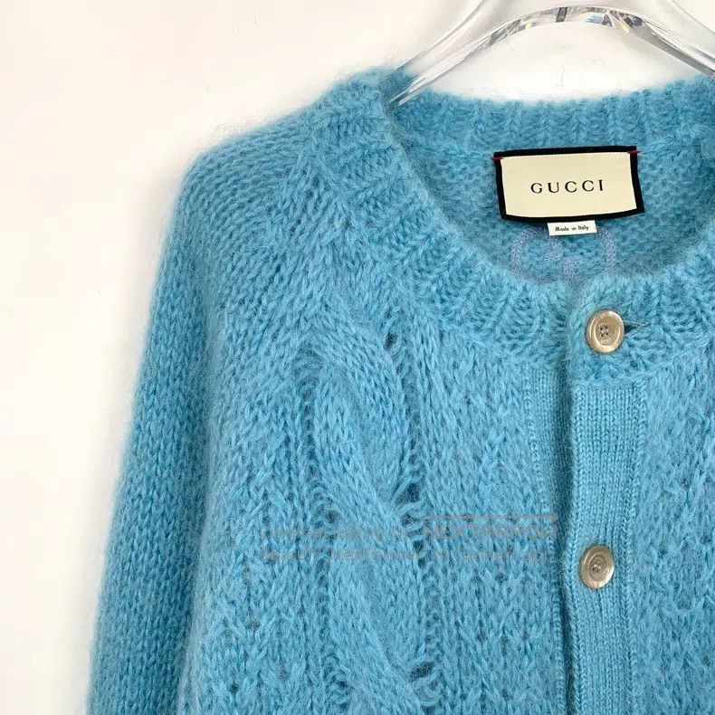 Gucci Gucci Blue horsehair knitted cardigan coat Size XS / US 0-2 / IT 36-38 - 3 Thumbnail