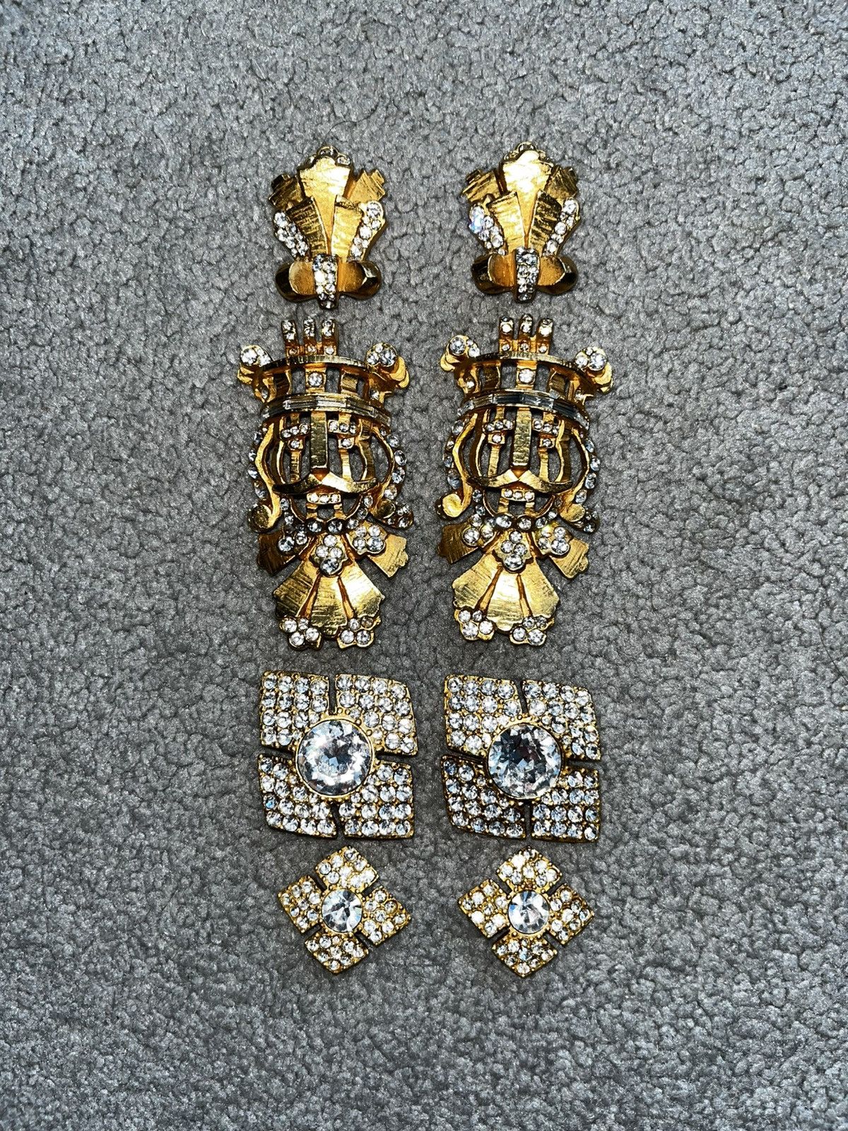 Christian Dior Monsieur Christian Dior Boutique 90s Gold Plated Rhinestones Brooches Size ONE SIZE - 2 Thumbnail