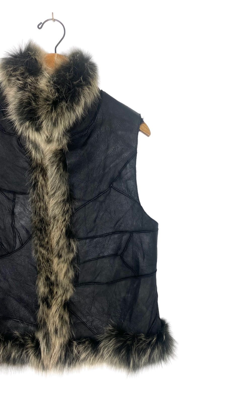 Japanese Brand Rare‼️ Faux Fur Fox Gilet Sheep Leather Size S / US 4 / IT 40 - 4 Thumbnail