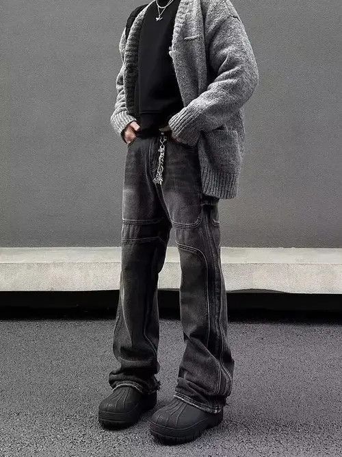 Jean Vintage washed distressed smoke gray bootcut jeans Size US 32 / EU 48 - 4 Thumbnail