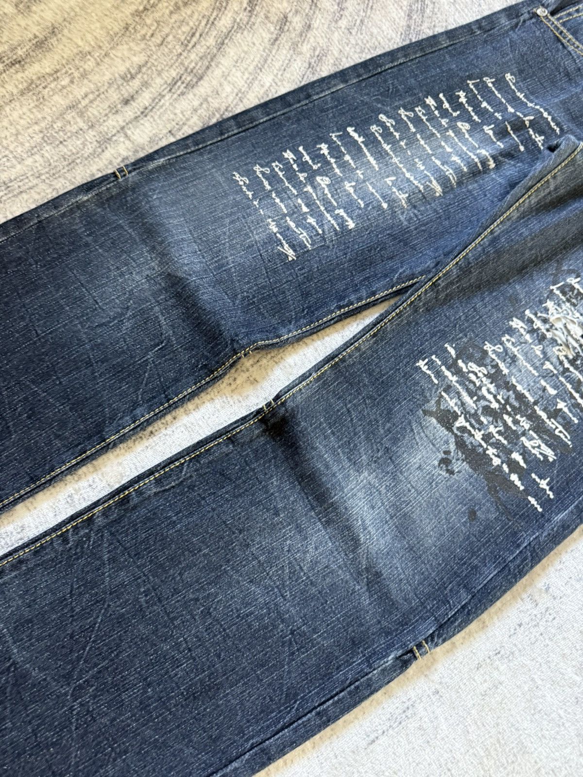 Japanese Brand Ba-Tsu Studio Japan Poems Chaotic Skull Jeans Size US 28 / EU 44 - 10 Thumbnail