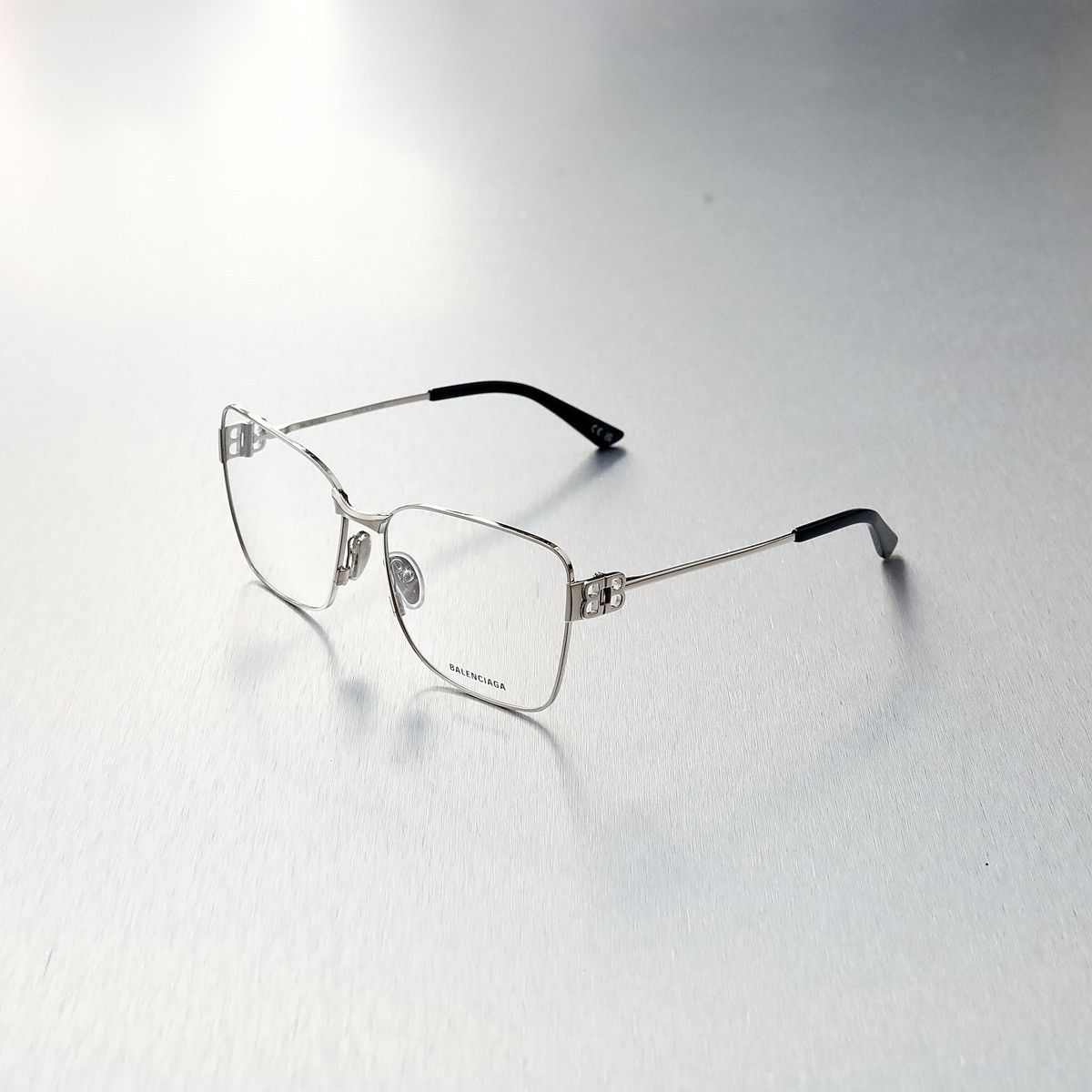 image of Balenciaga Bb0339O Glasses in Silver, Men's