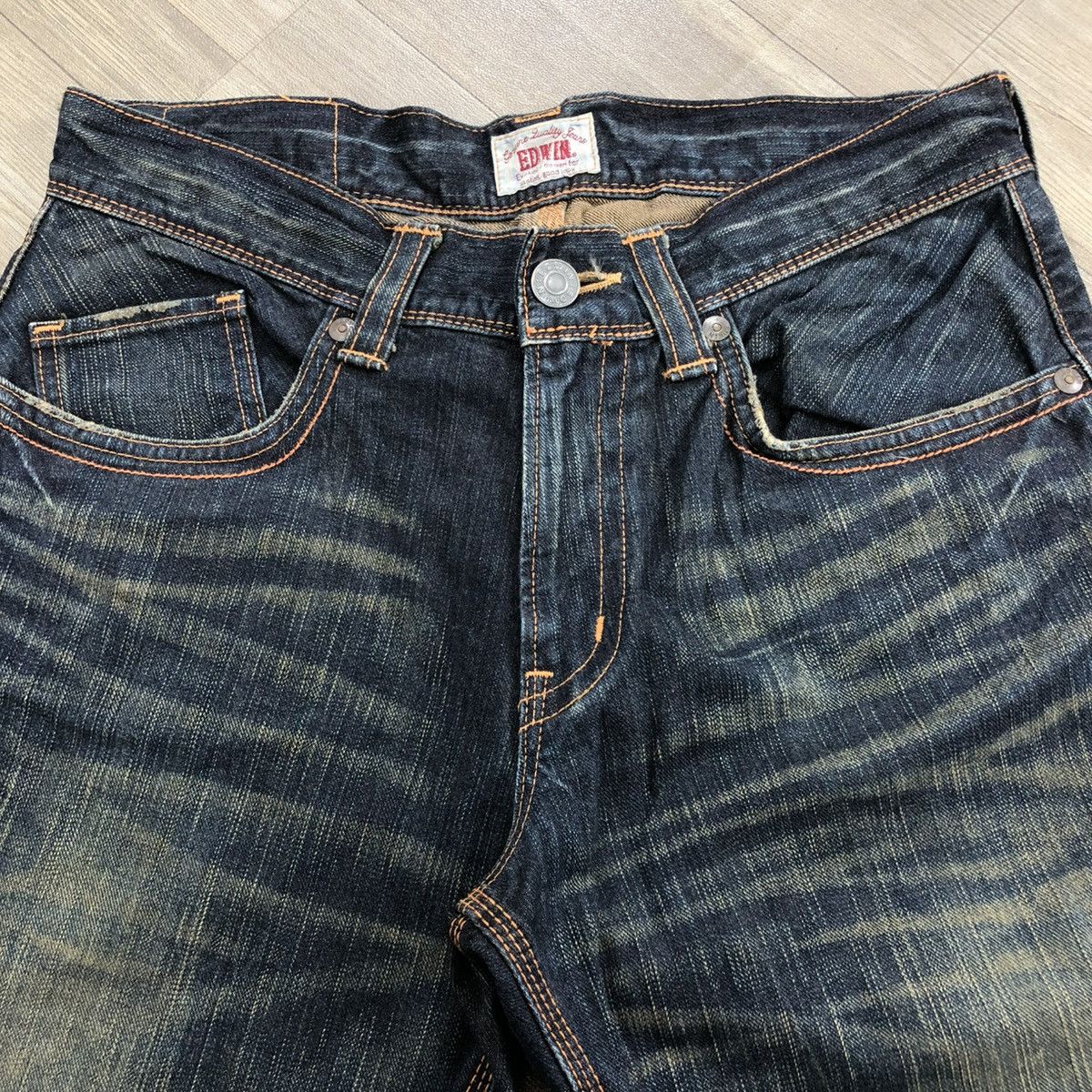 Edwin × If Six Was Nine × Japanese Brand 🇯🇵 2000s Edwin 503 Faded Lgb Goa Buckle Back Flared Jeans Size US 32 / EU 48 - 4 Thumbnail