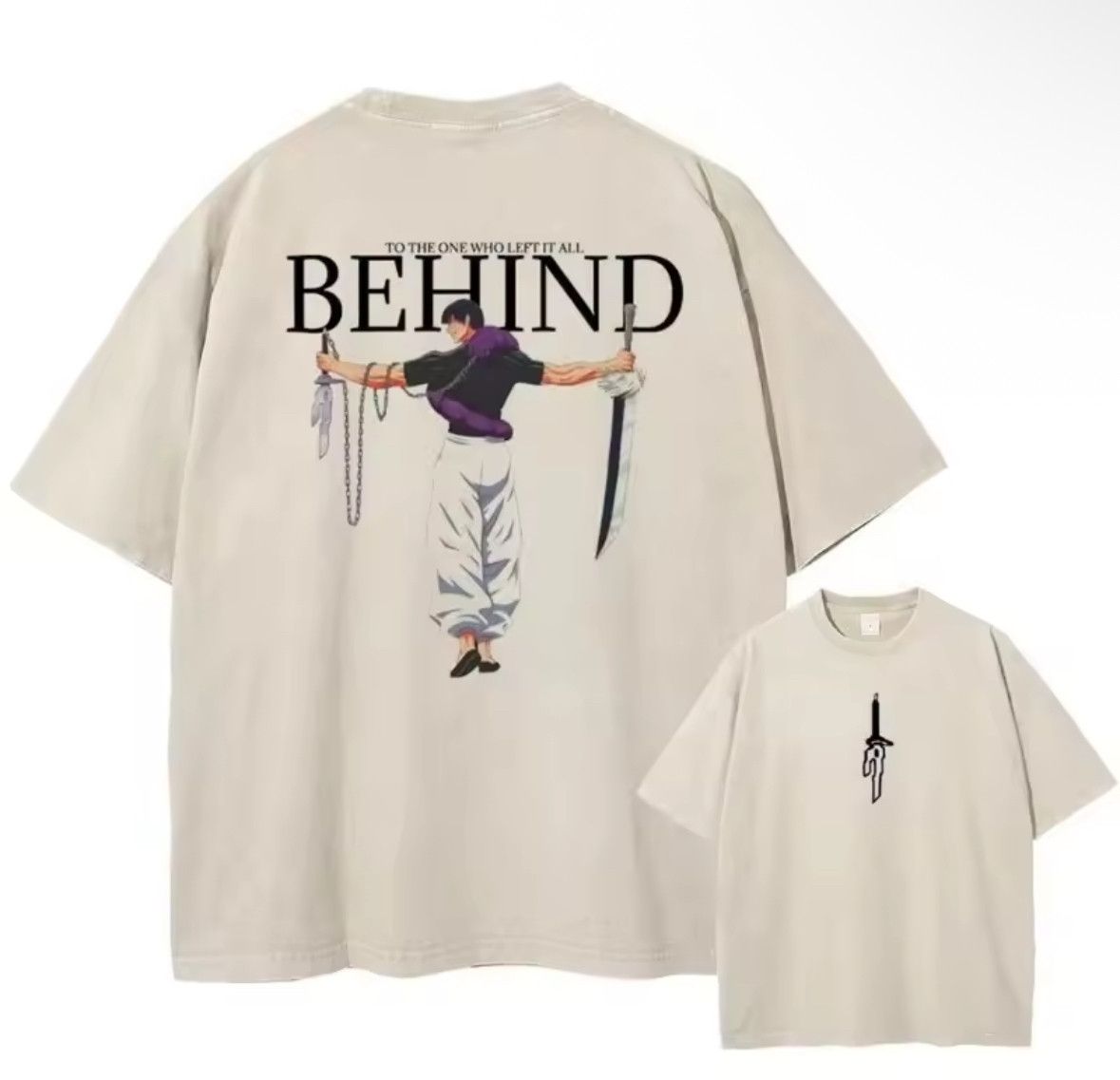 Japanese Brand Retro Gothic Anime Jujutsu Beige Washed Short Sleeve T-Shirt Size US M / EU 48-50 / 2 - 1 Thumbnail