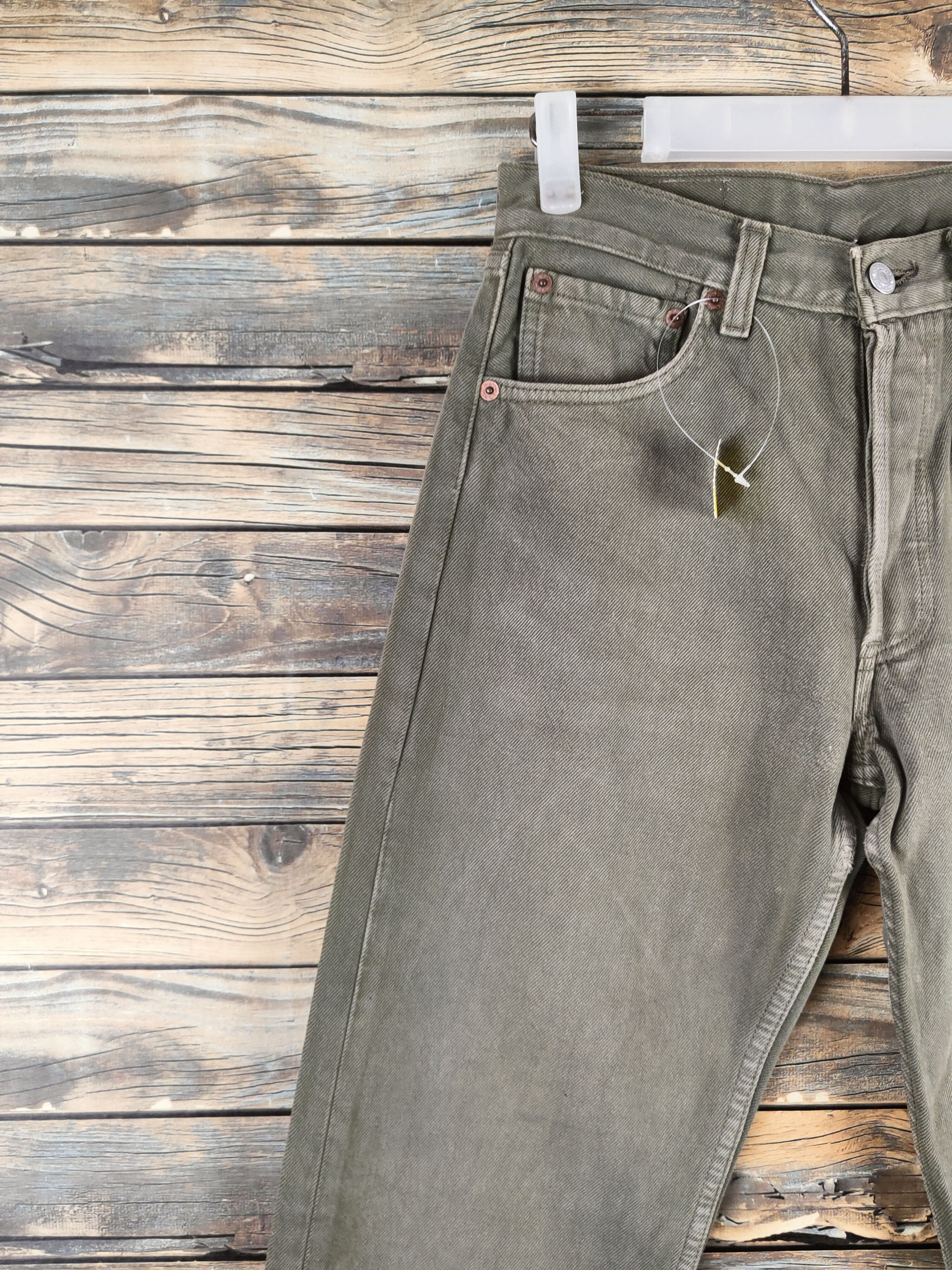 Levi's 501 Levi's Olive vintage Denim Jeans #S2836 Size US 27 - 3 Thumbnail