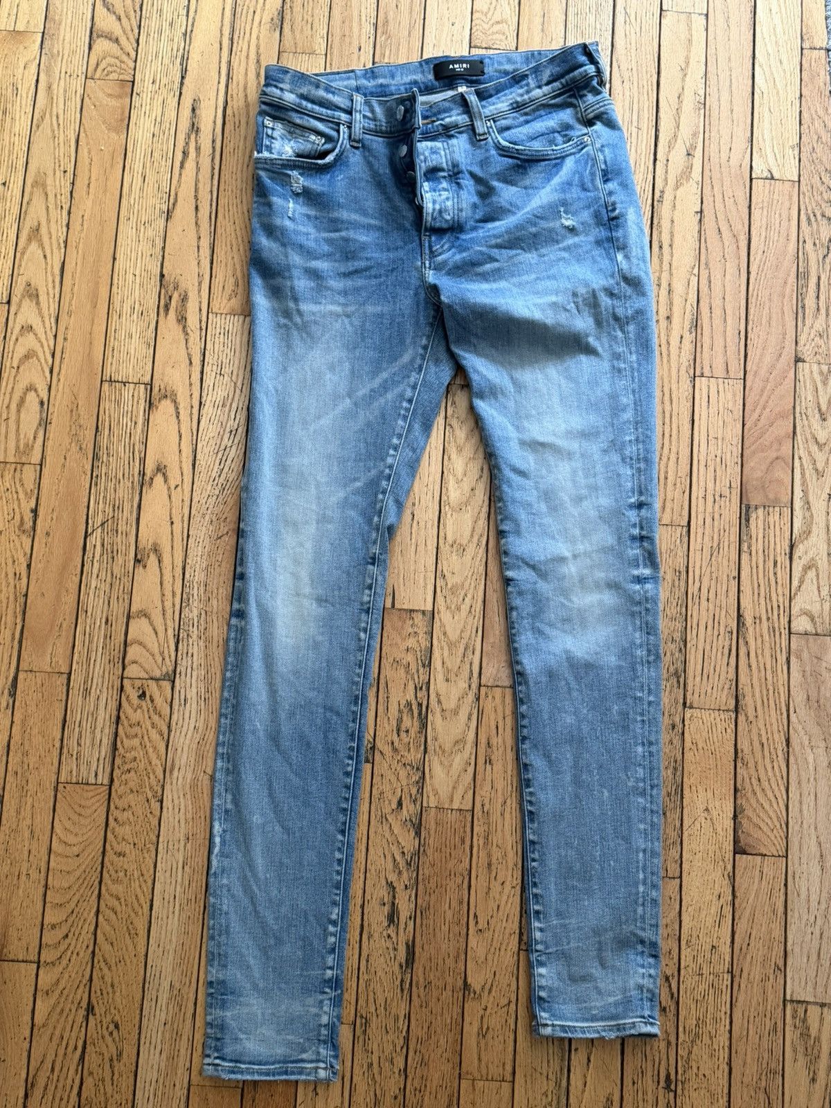 Amiri AMIRI distressed skinny-fit jean Size US 33 - 1 Thumbnail