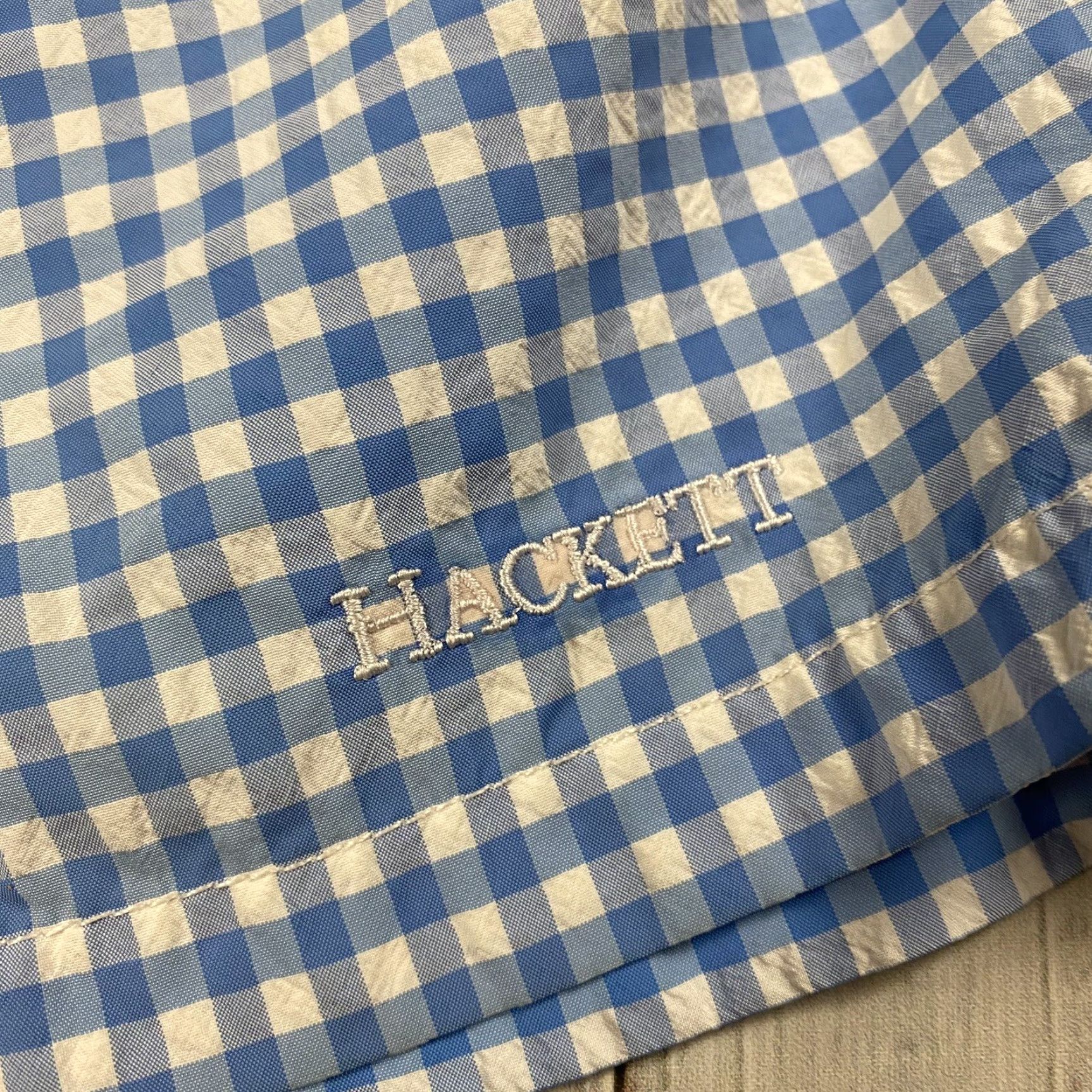 Hackett Hackett London Mens XL Seersucker Plaid Swim Shorts Trunks 6.5" Drawstring Beach Size US 36 / EU 52 - 2 Thumbnail