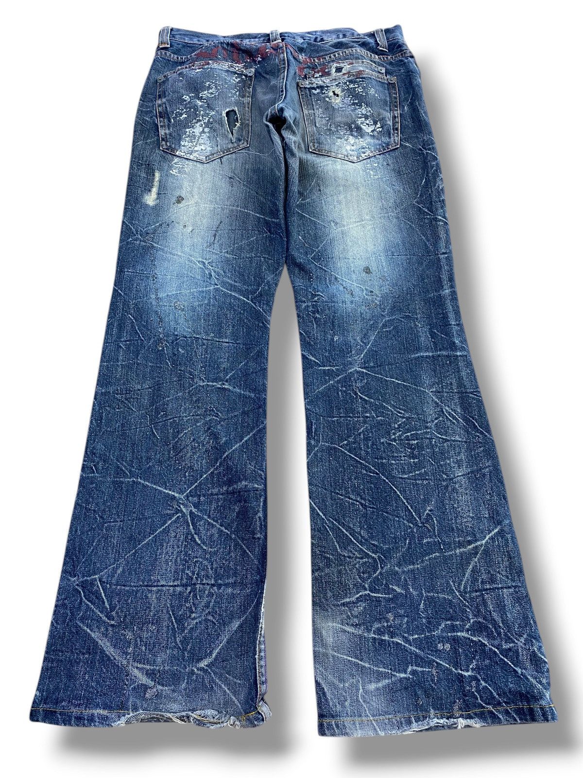 Japanese Brand Japanese Brand Thunder Wash Ripped Style Bootcut Jeans Size US 32 / EU 48 - 3 Thumbnail