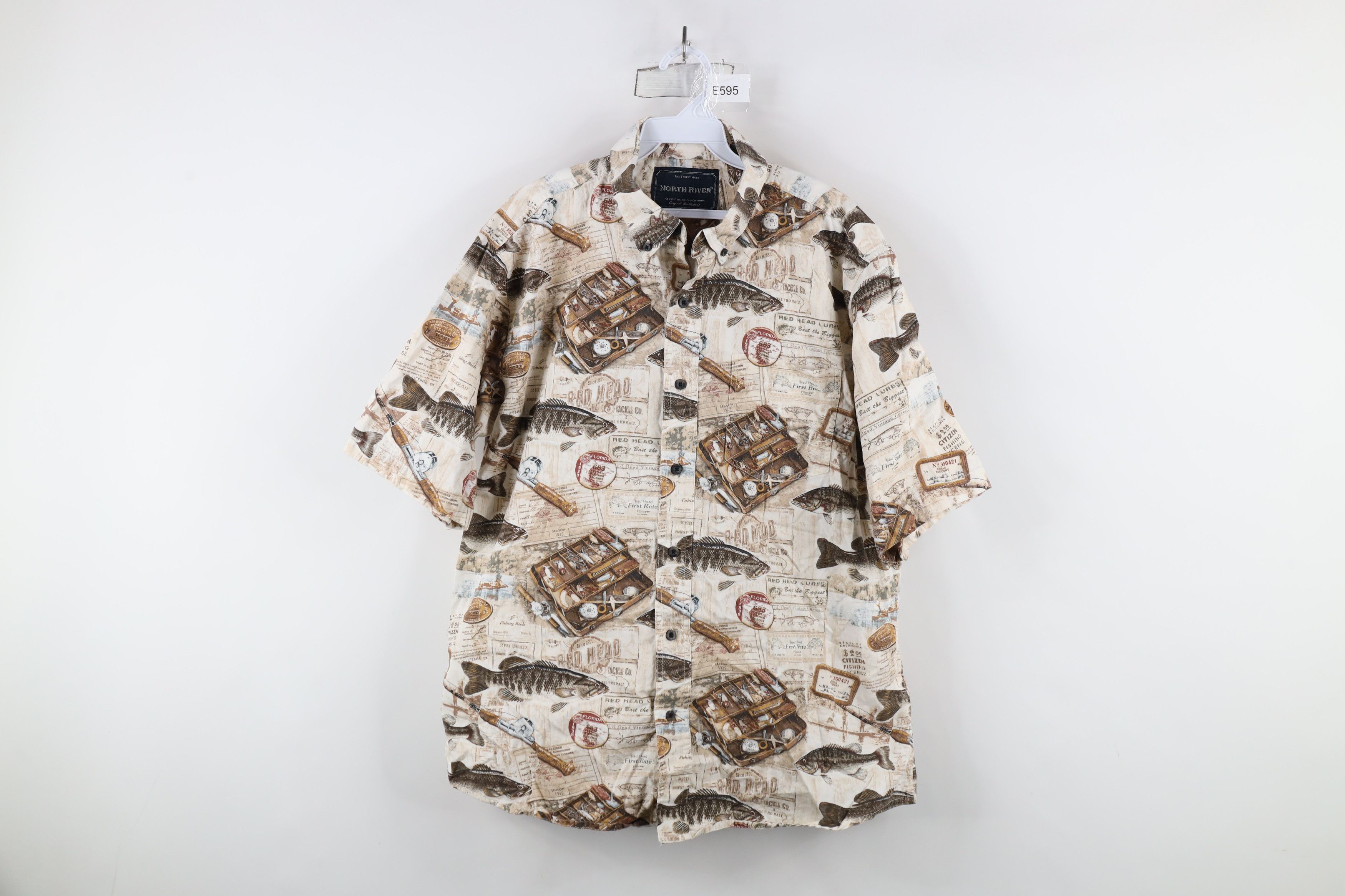 Vintage Vintage 90s Streetwear All Over Print Button Down Shirt Size US L / EU 52-54 / 3 - 1 Thumbnail
