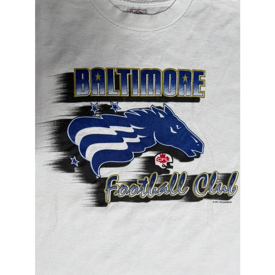 Delta × NFL × Vintage Vintage 90s Baltimore Stallions Football Club CFL T-Shirt Size US L / EU 52-54 / 3 - 3 Thumbnail