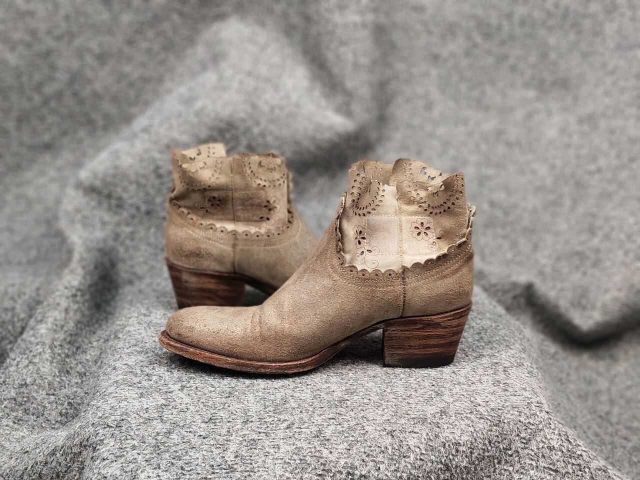 Sendra Sendra Spanish Leather Ankle Western Women Beige Boots Size US 6 / IT 36 - 13 Thumbnail