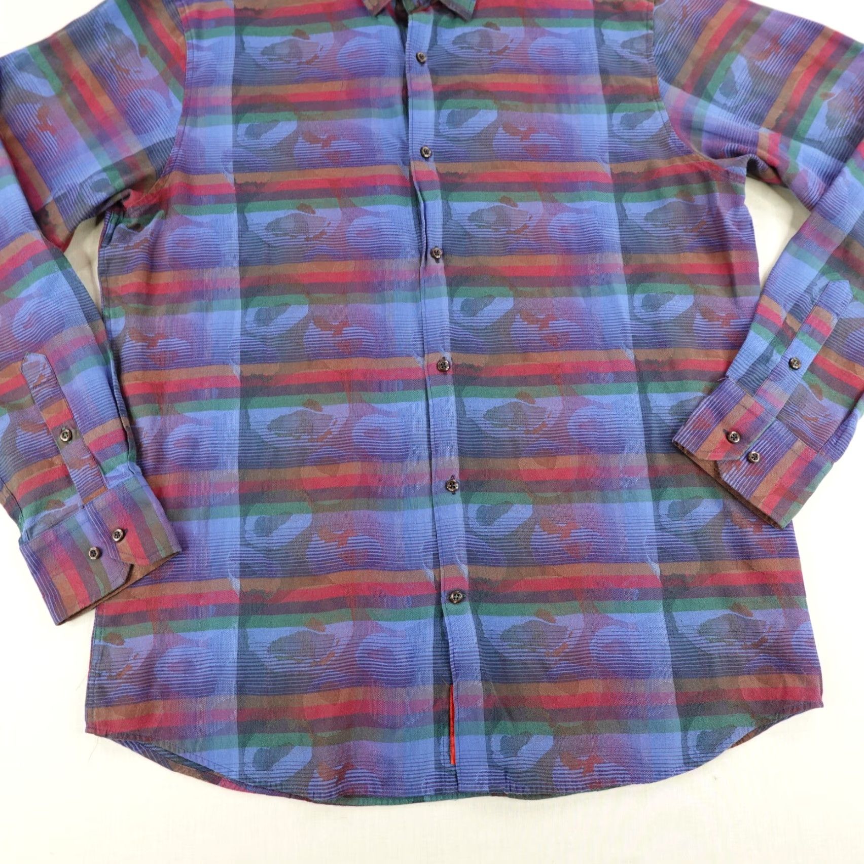 Luchiano Visconti Luchiano Visconti Shirt Mens XL Blue Plaid Button-Up Cotton Long Sleeve Geometric Designer Classic Size US XL / EU 56 / 4 - 3 Thumbnail