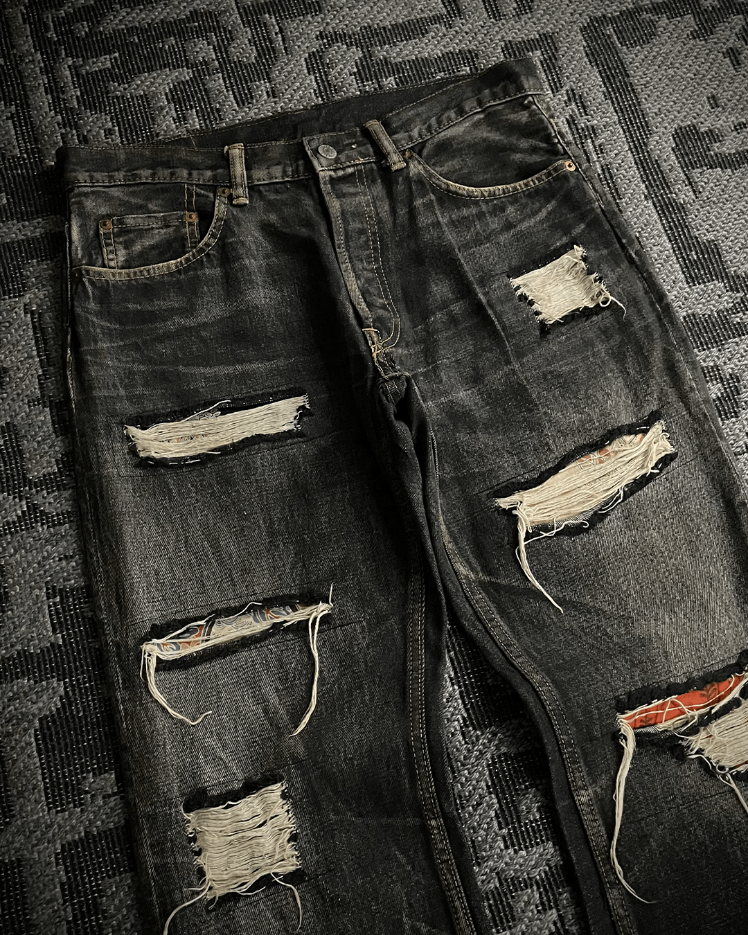 Y's for Men Y’s For Men Patchwork Distressed Flared Jeans Size US 32 / EU 48 - 2 Thumbnail