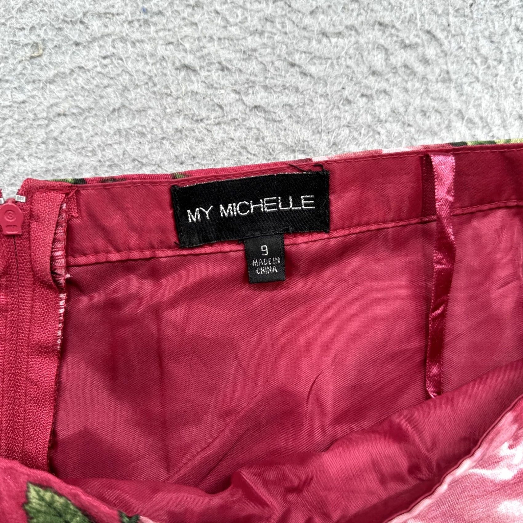 Vintage VINTAGE My Michelle Floral Skirt Womens Juniors 9 Pink Magenta Pleated Short Skirt 90s Womens Size 30" / US 8 / IT 44 - 3 Thumbnail