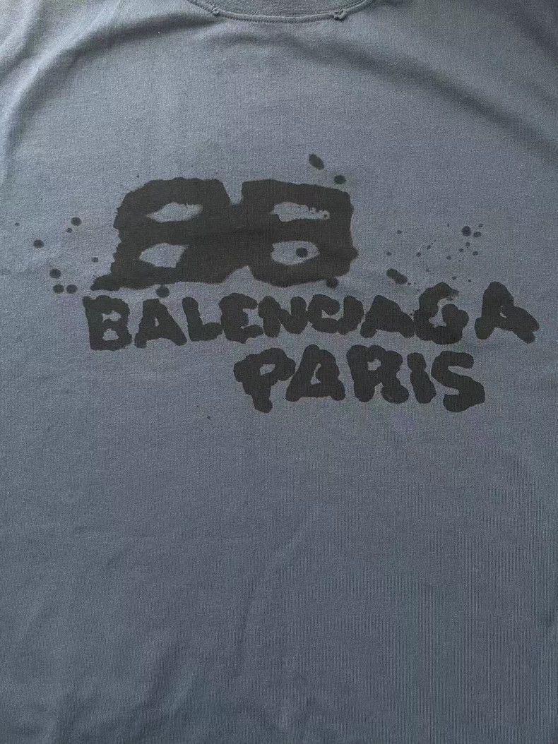 Balenciaga Balenciaga Monogrammed printed casual crewneck short sleev Size US L / EU 52-54 / 3 - 3 Thumbnail