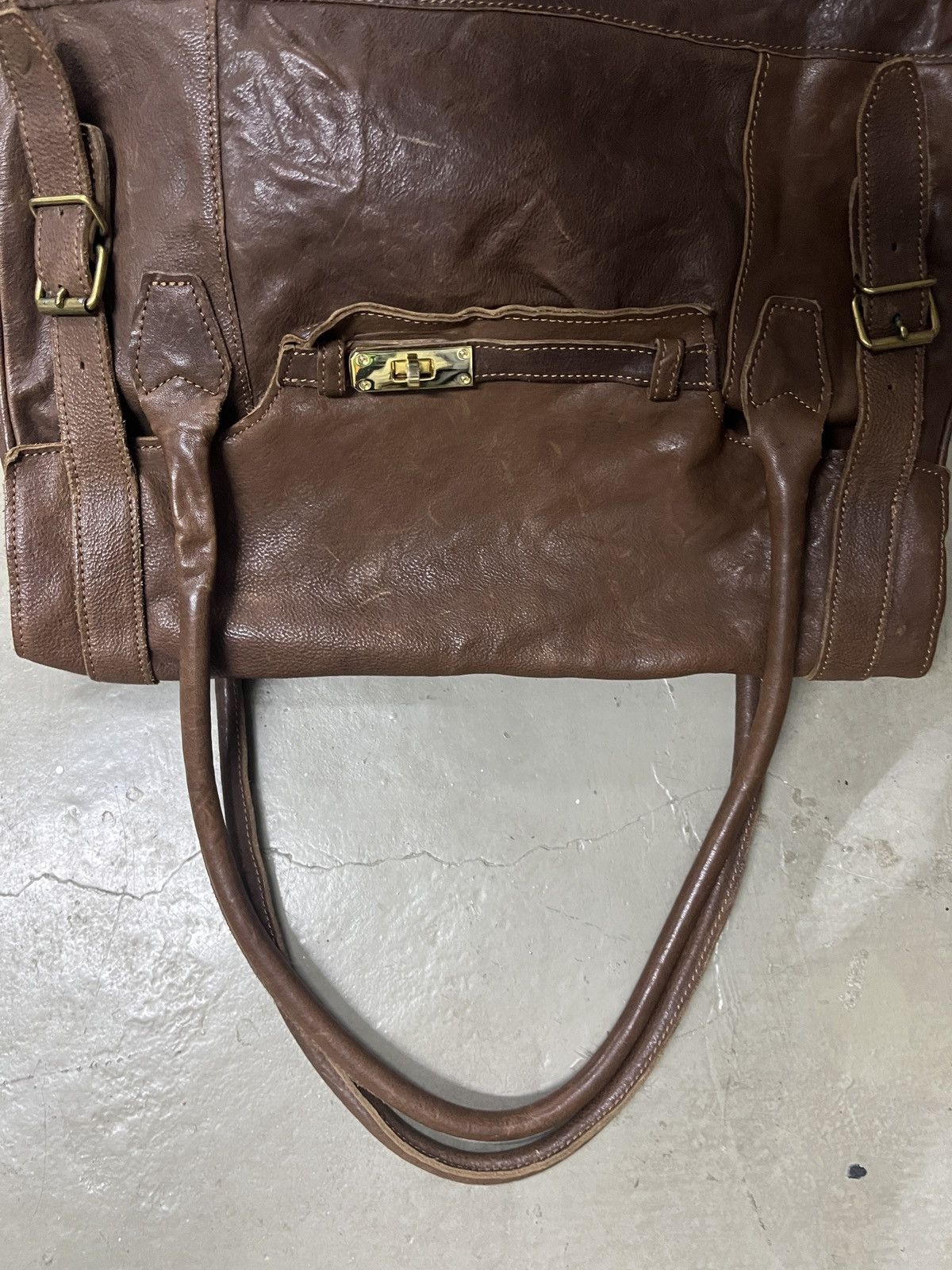 Leather Leather Birkin Japanese Brand 1 Metre Carre Cowhide Bag Size ONE SIZE - 6 Thumbnail