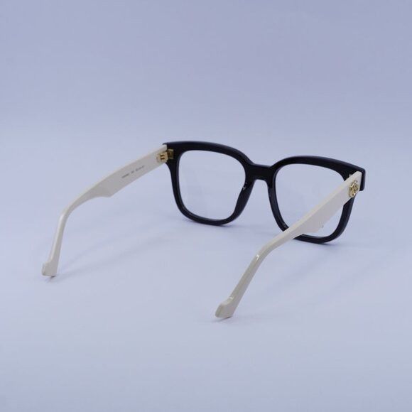 Gucci Gucci GG0958O 005 Eyeglasses Black/White 52mm Square Frame Size ONE SIZE - 9 Thumbnail