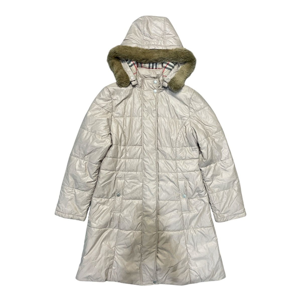 Burberry Women's Fur Burberry Puffer Down Jacket Coat Women Size S / US 4 / IT 40 - 1 Thumbnail