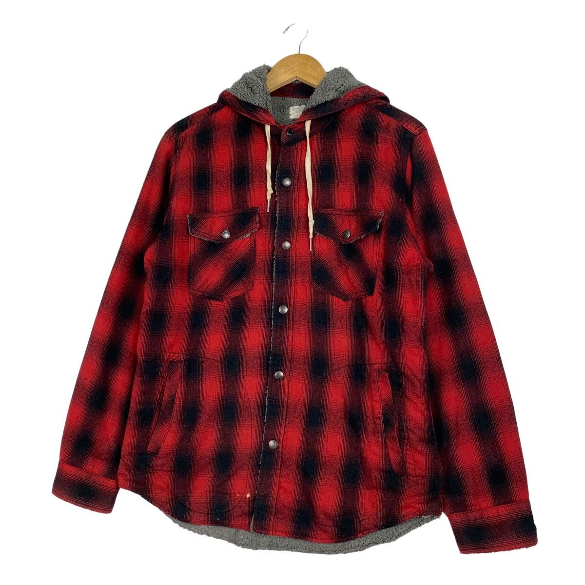 Flannel × Japanese Brand Back Number Flannel fleece hoodie Size US M / EU 48-50 / 2 - 2 Thumbnail