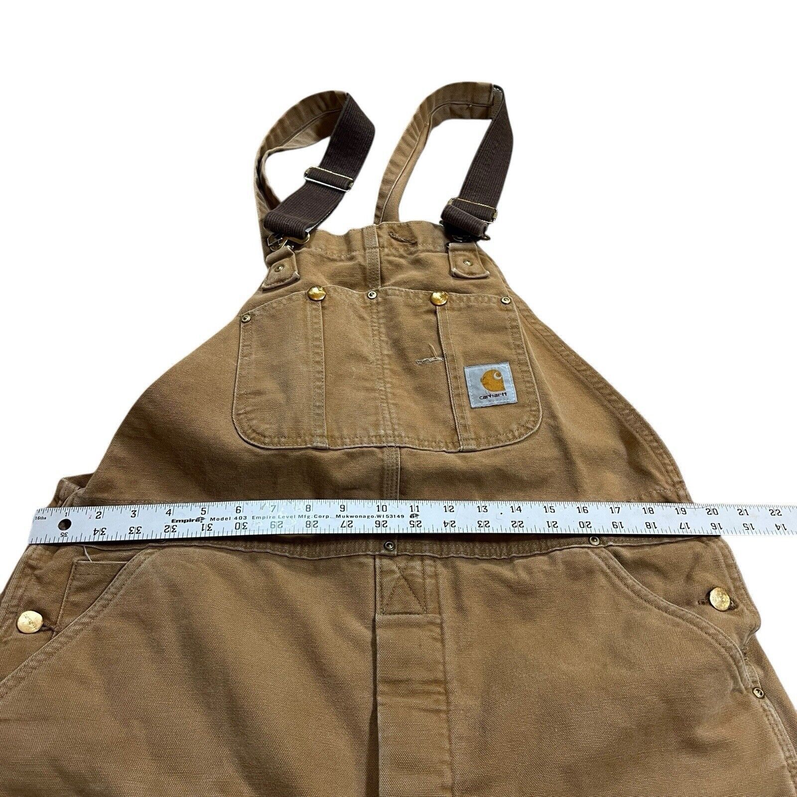 Carhartt Carhartt Distressed Brown Quilted Lined Overalls Size 40x32 Size US 40 / EU 56 - 3 Thumbnail