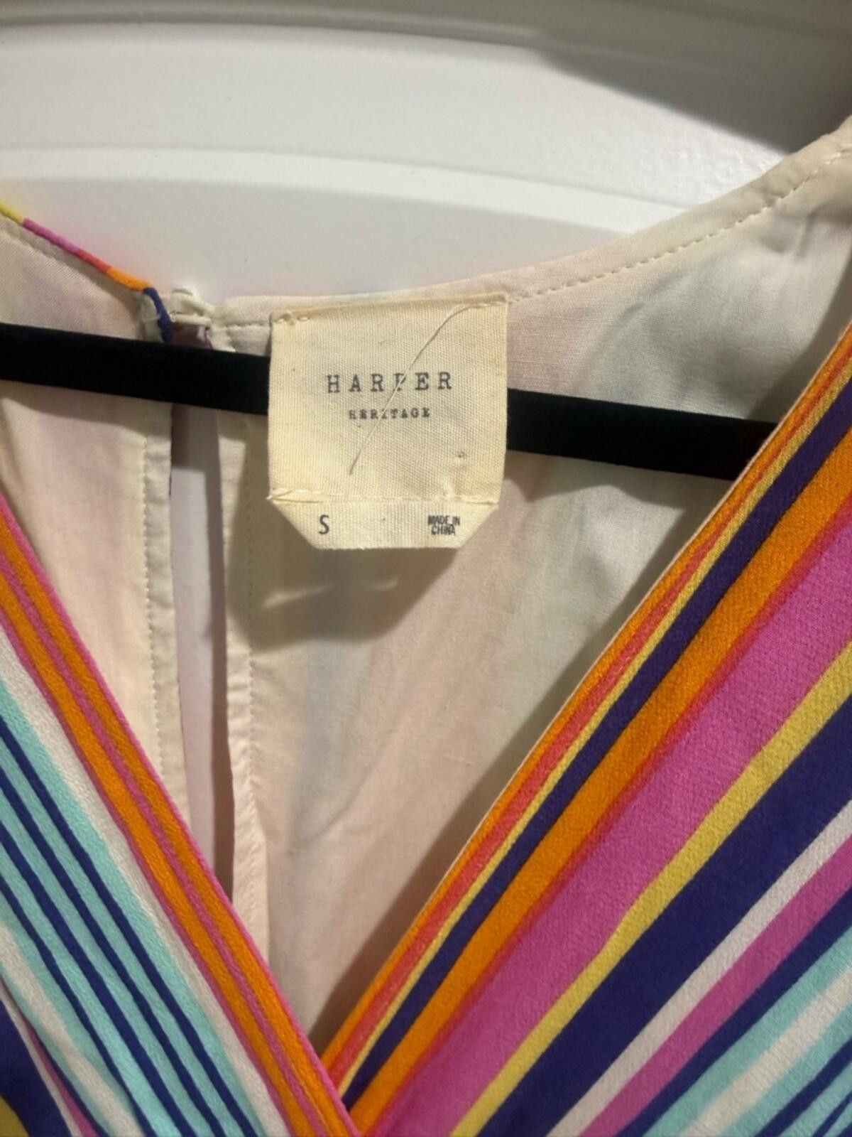 Harder Harper Multicolor Striped V-Neck Button Maxi Dress Size S / US 4 / IT 40 - 3 Thumbnail
