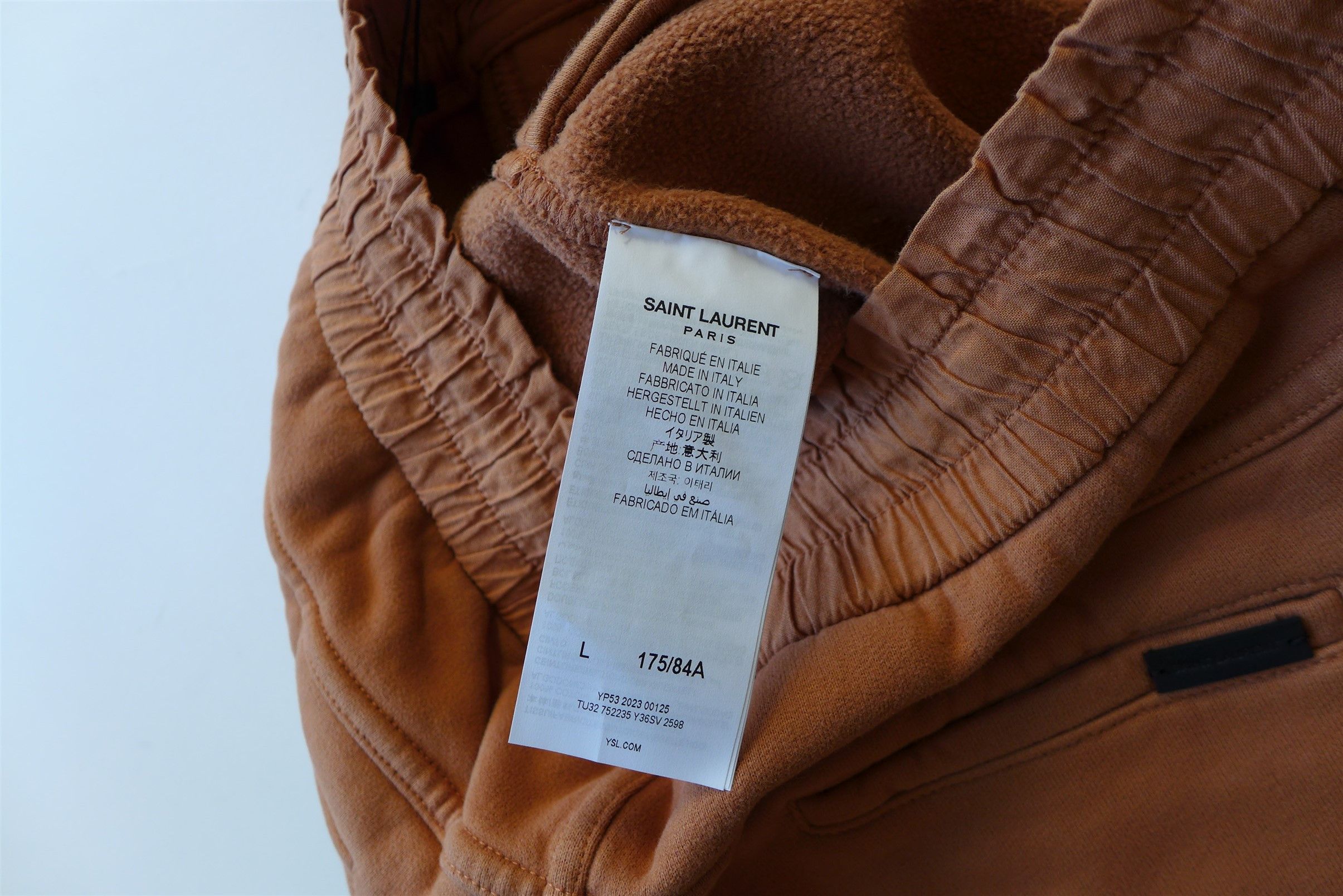 Saint Laurent Paris Saint Laurent Sweatpants -- Macchiato Blanchi Cotton Jersey Size US 34 / EU 50 - 17 Thumbnail