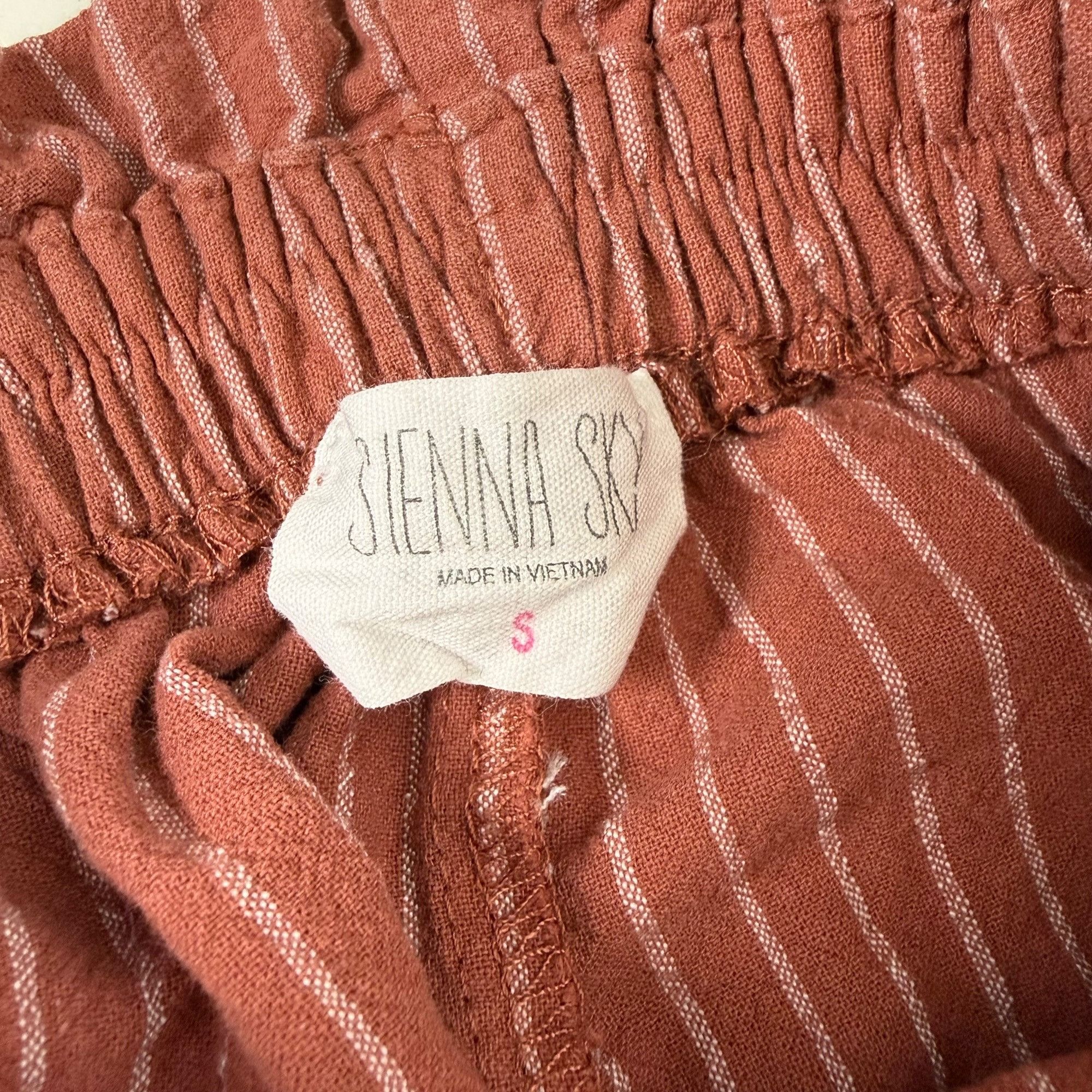 Other Sienna Sky Women's Rust Colored Striped Paper Bag Pants Wome Size 22" - 3 Thumbnail