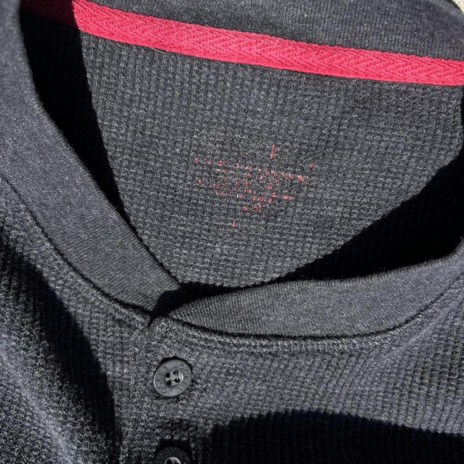 Jockey Neo Vintage Y2K Dark Grey Heather Waffle Knit Thermal Henley Size US M / EU 48-50 / 2 - 2 Thumbnail
