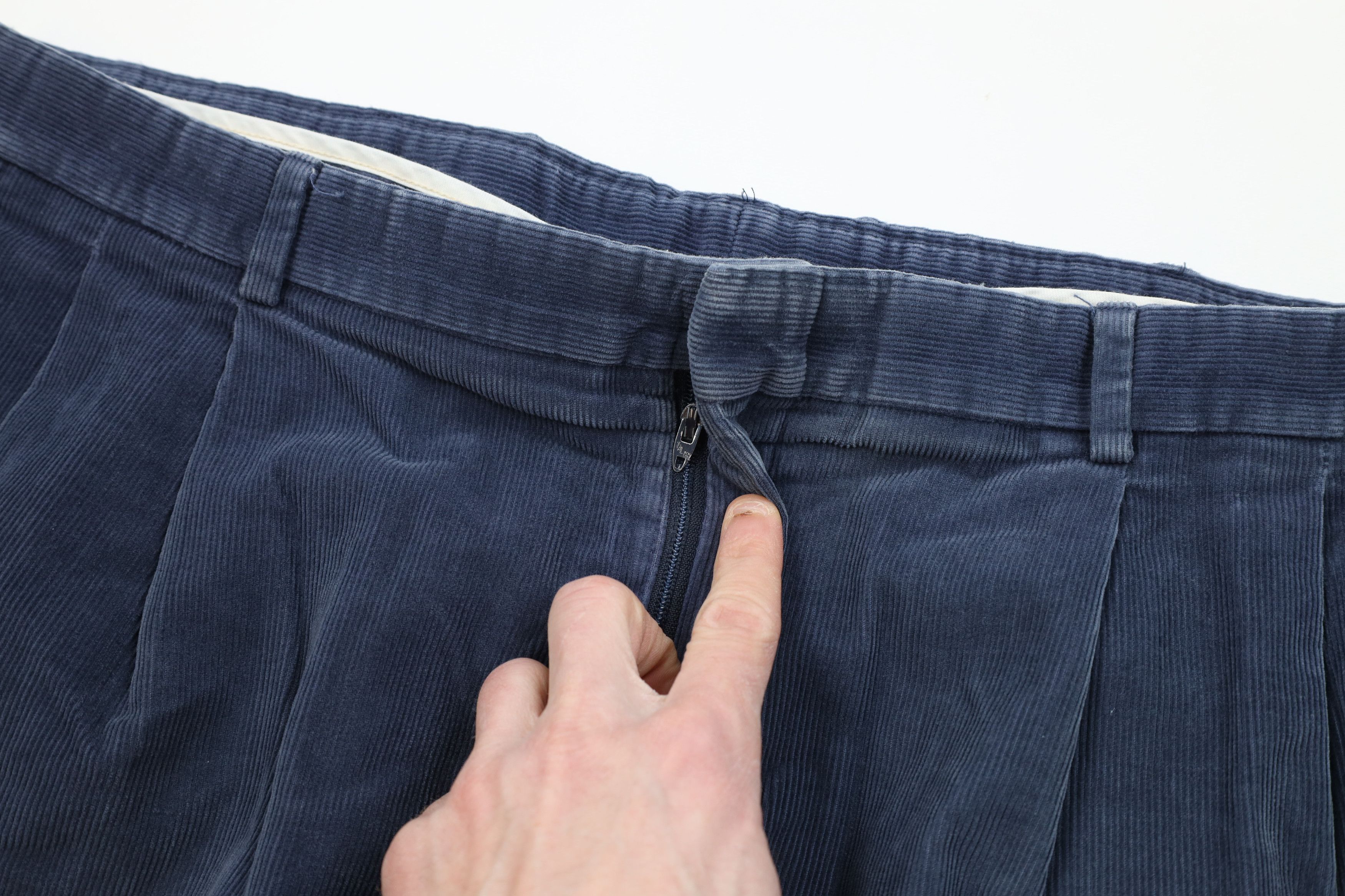 Lands' End Vintage 70s Lands End Wide Leg Corduroy Chino Pants Blue USA Size US 40 / EU 56 - 8 Thumbnail