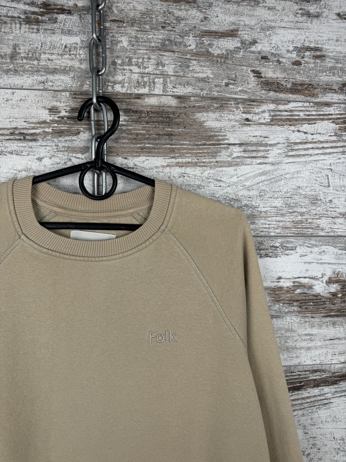 Folk Mens Folk Sweatshirt vintage rare logo beige size M luxury Size US M / EU 48-50 / 2 - 2 Thumbnail