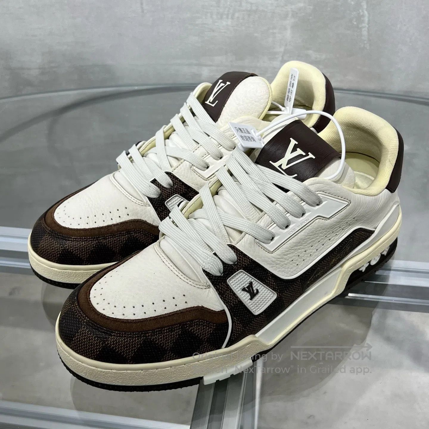Louis Vuitton Louis Vuitton Trainer White and Brown Chessboard shoes Size US 7 / EU 40 - 1 Thumbnail