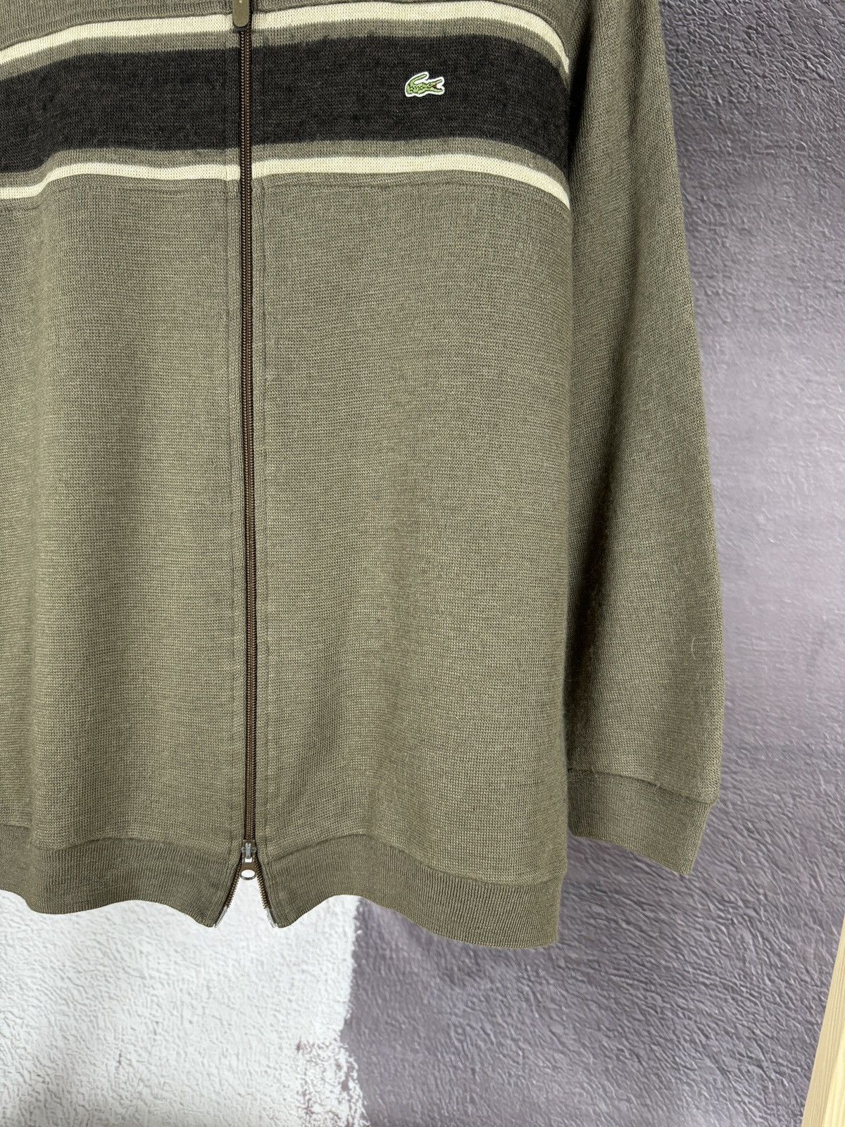 Lacoste Lacoste vintage wool blend striped double zipper sweater Size US XL / EU 56 / 4 - 6 Thumbnail