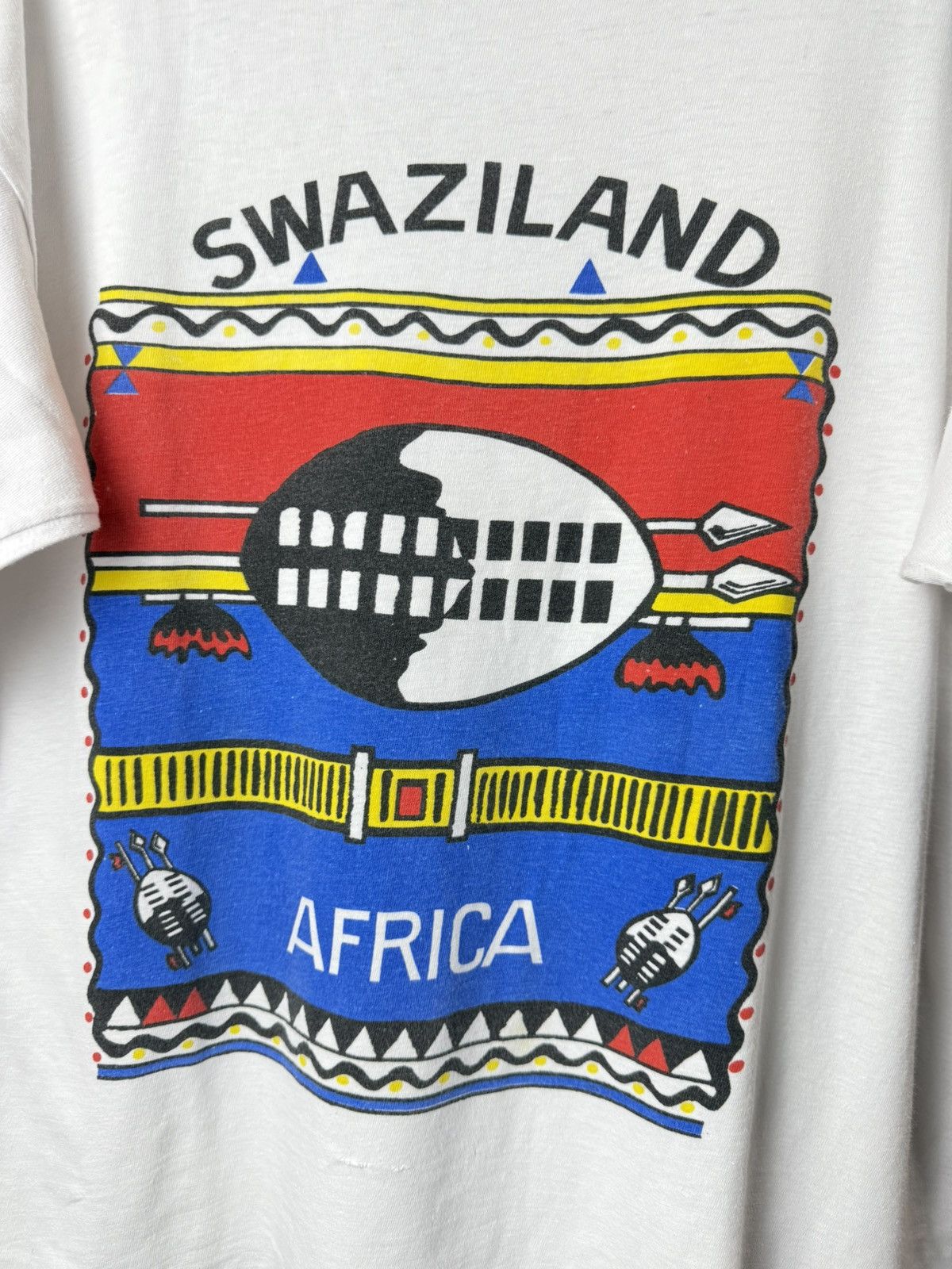 Vintage 80-90’s Rare! Vintage Art Swaziland Africa Boxy T Shirt Size US L / EU 52-54 / 3 - 2 Thumbnail
