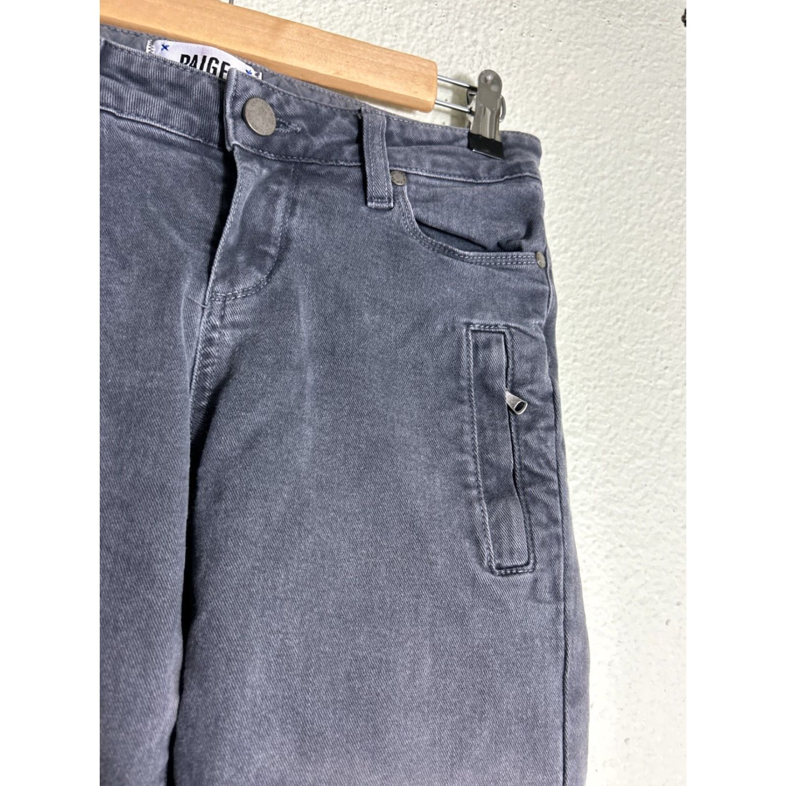 Paige Paige Jeans Skinny Slim Gray 26 Womens Denim Belt Loops Zipper Button Inseam 28 Modern Classic Comfort Pocket Jeans Womens Size 26" / US 2 / IT 38 - 5 Thumbnail