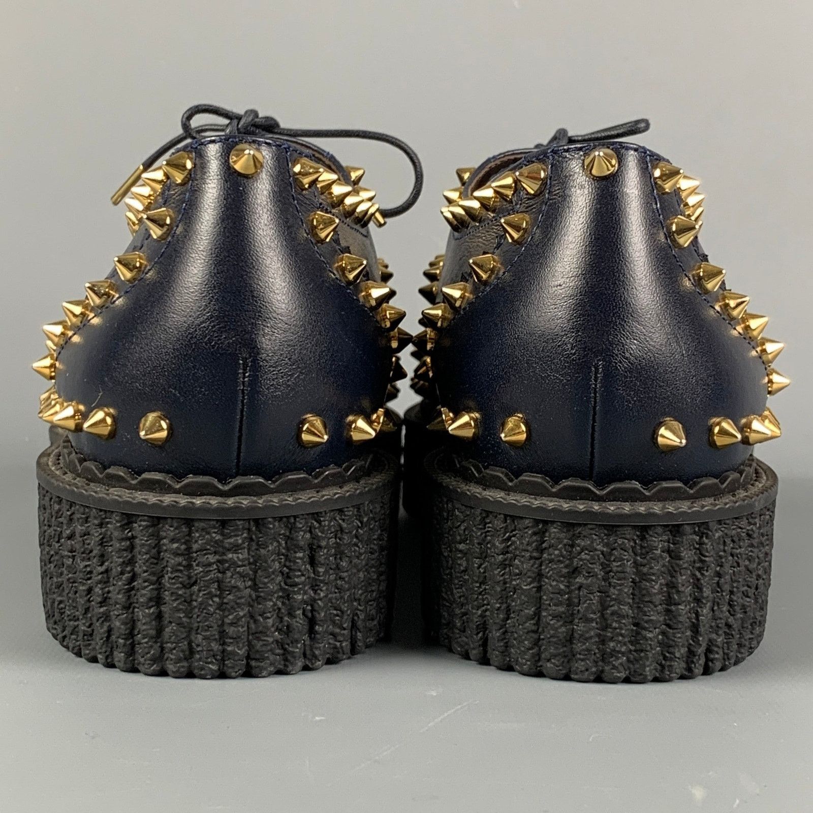 Michael Kors MICHAEL KORS 11 Navy White Leather Studded Platform Shoes Size US 11 / IT 41 - 5 Thumbnail