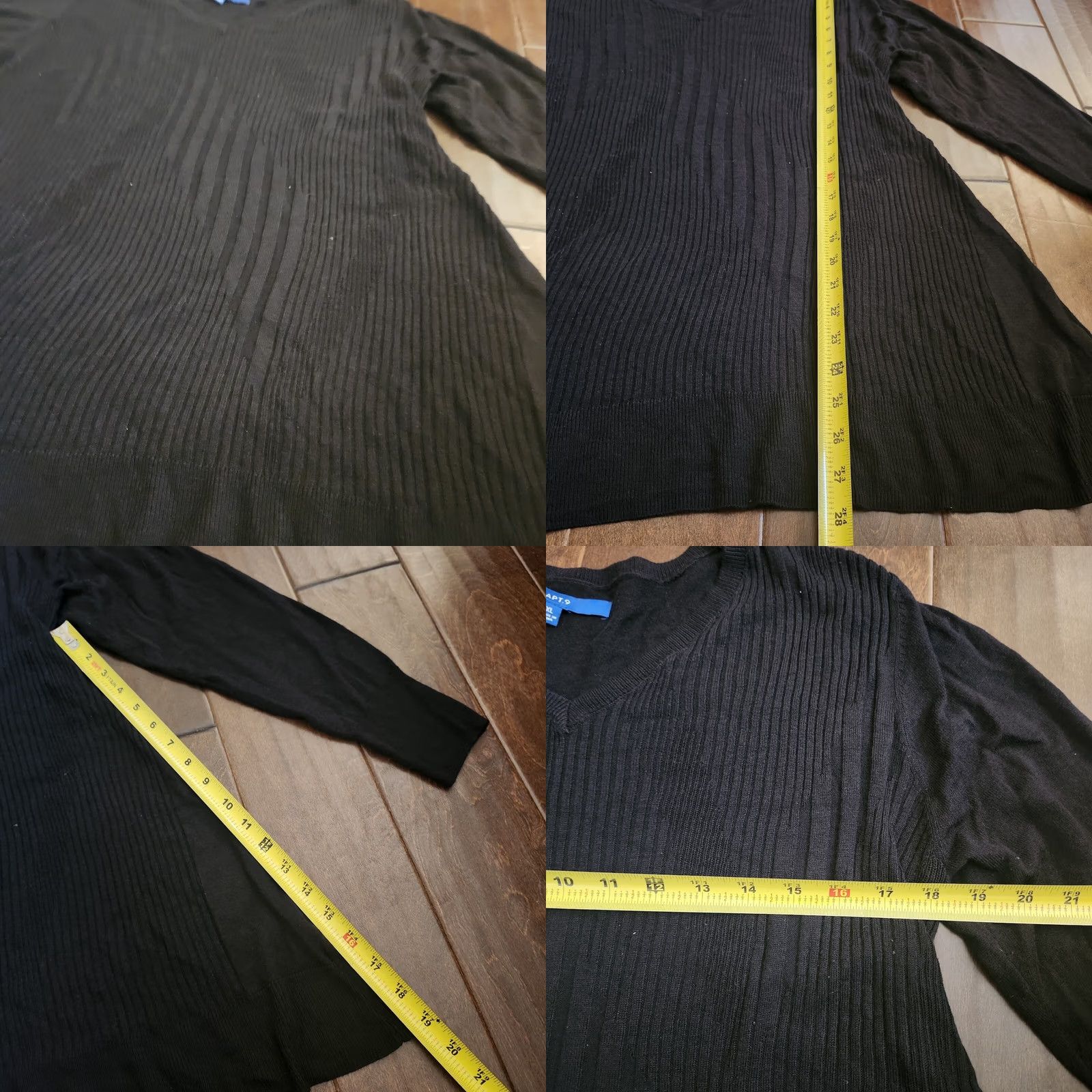 Vintage Apt 9 Blouse Women's Black Long Sleeve XL Solid Shirt Pullover Casual Business Travel Lightweight Stretch Regular Fit Women Size XL / US 12-14 / IT 48-50 - 8 Thumbnail