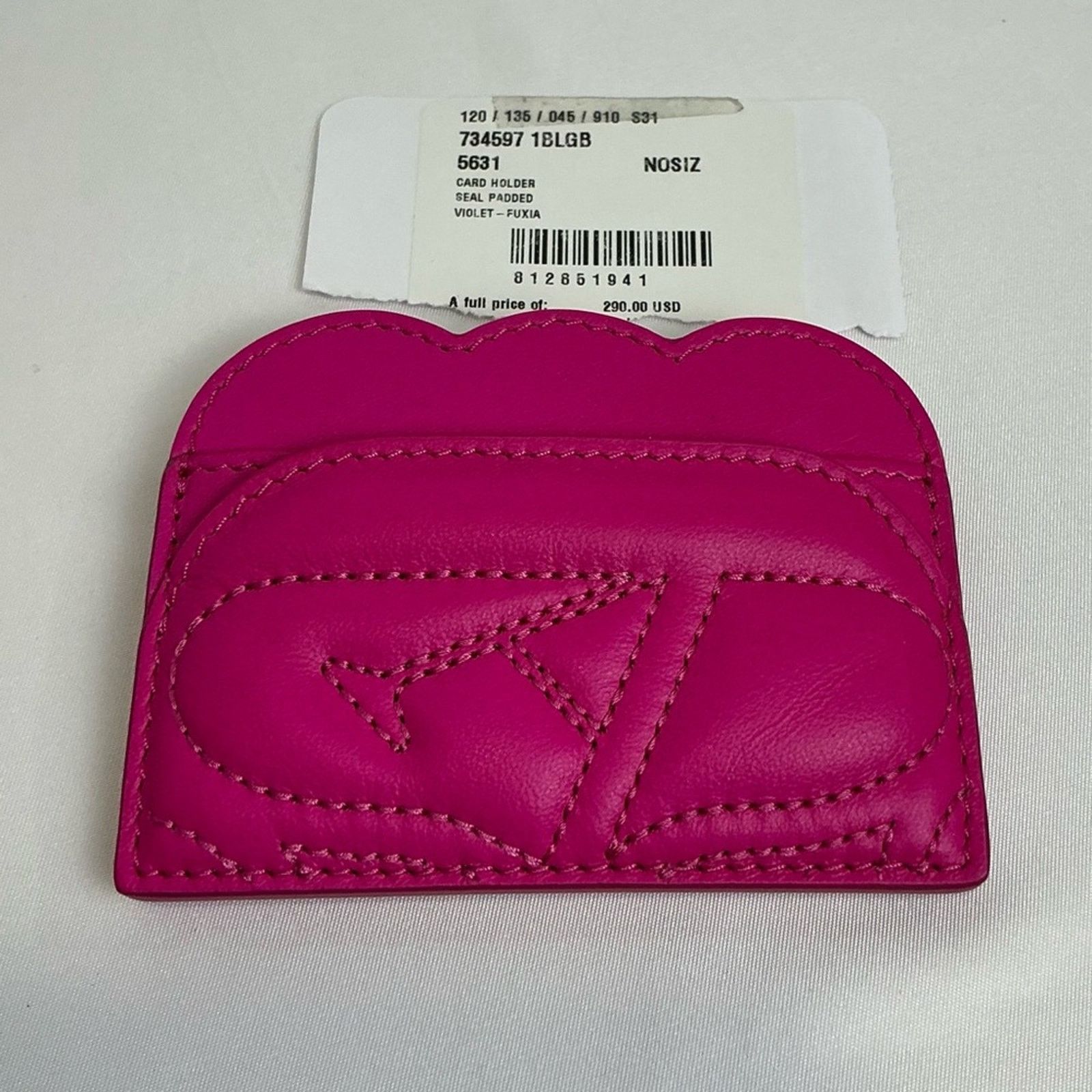 Alexander McQueen Alexander McQueen Seal Logo Card Holder in Fuchsia New Size ONE SIZE - 6 Thumbnail