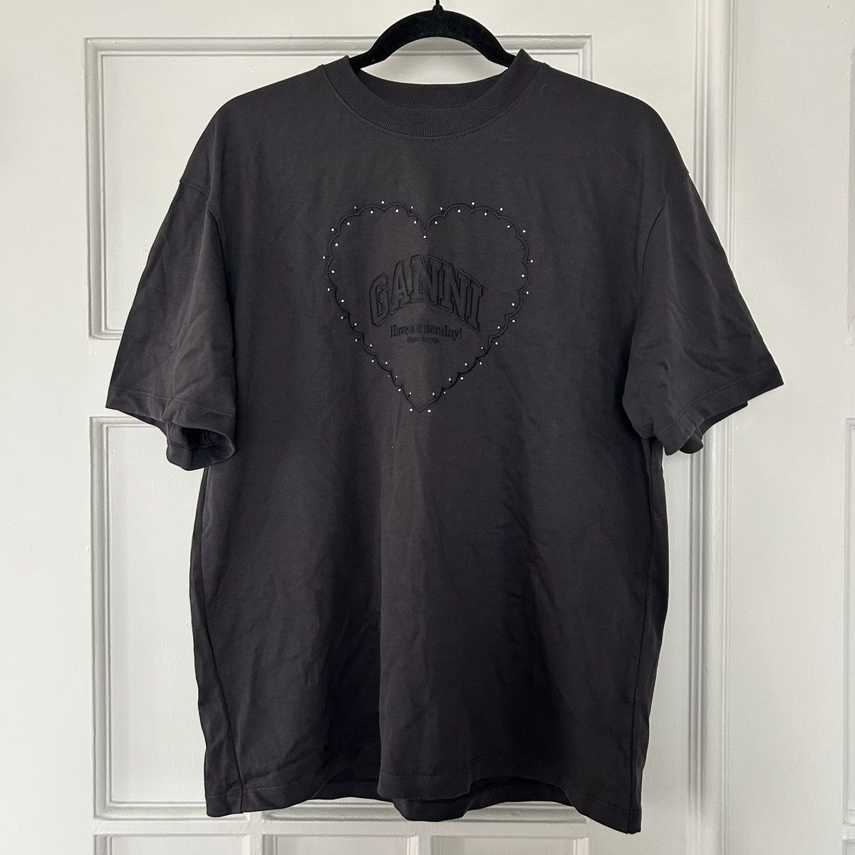 Ganni Ganni Embroidered T-shirt Size S / US 4 / IT 40 - 1 Thumbnail