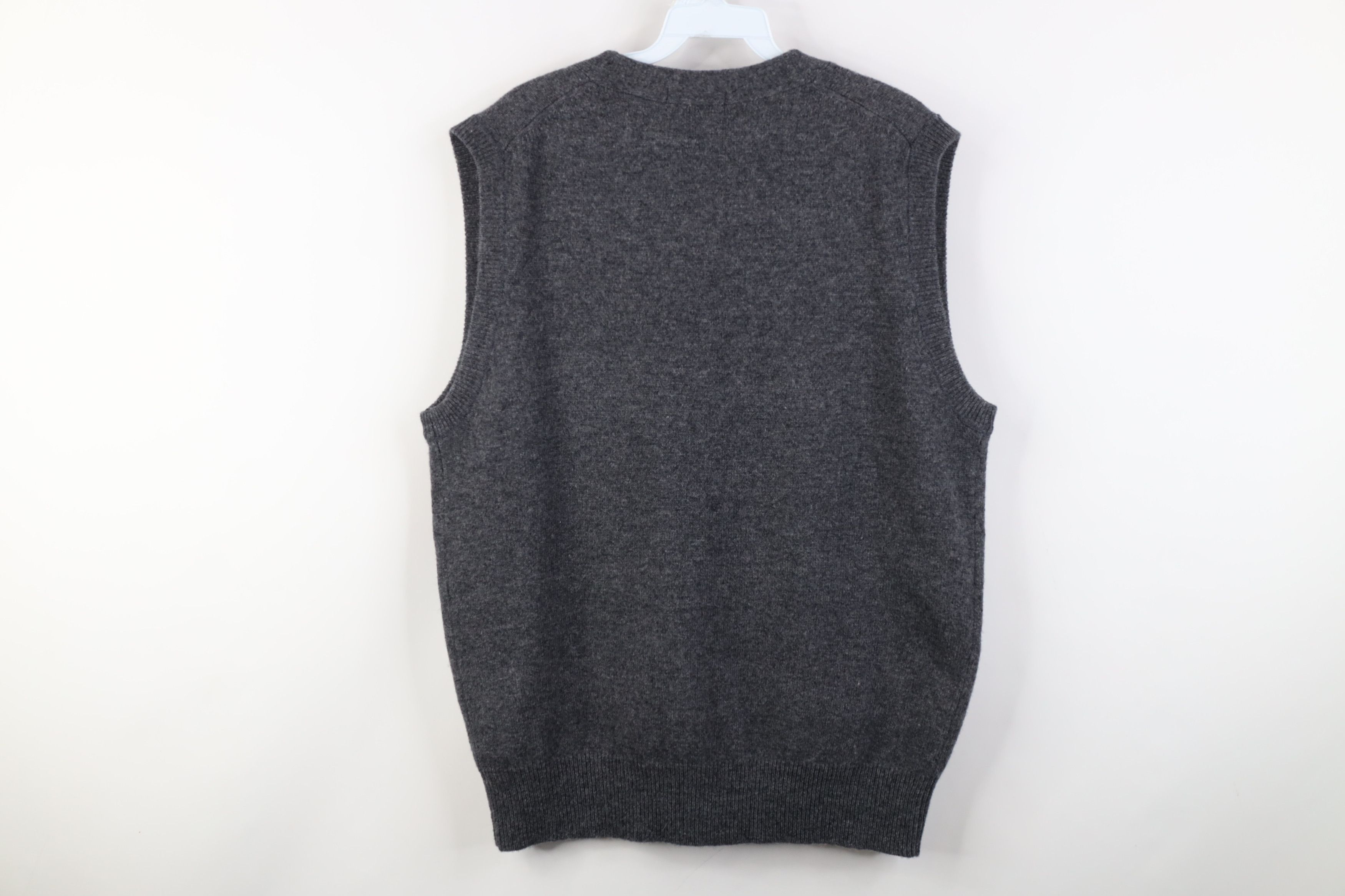 Vintage Vintage 90s Streetwear Lambswool Cardigan Sweater Vest Gray Size US L / EU 52-54 / 3 - 9 Thumbnail