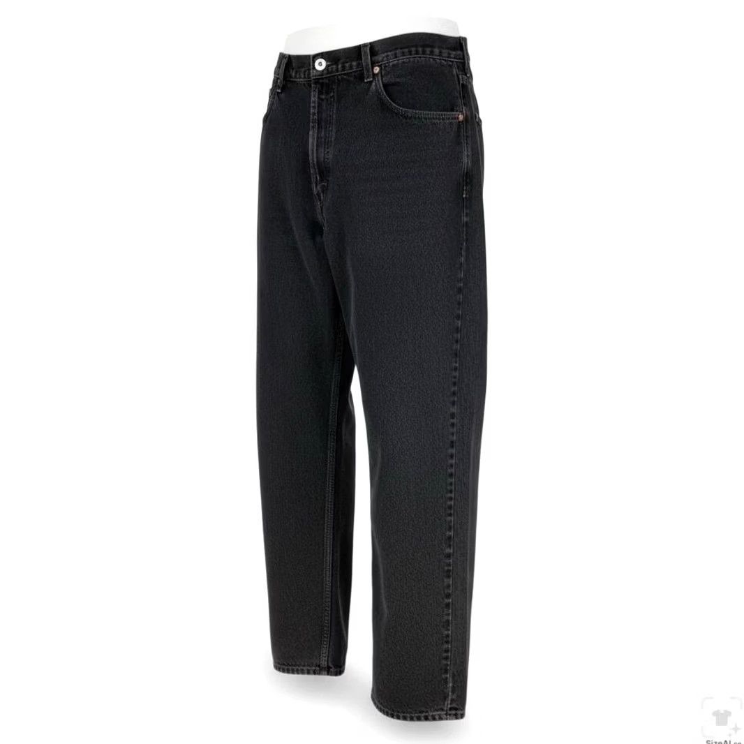 Levi's Levis 550 Jeans Mens 40x32 Black Charcoal Wash Relaxed Tapered Zip Fly Denim 5-Pocket Logo USA Leather Patch Size US 40 / EU 56 - 2 Thumbnail
