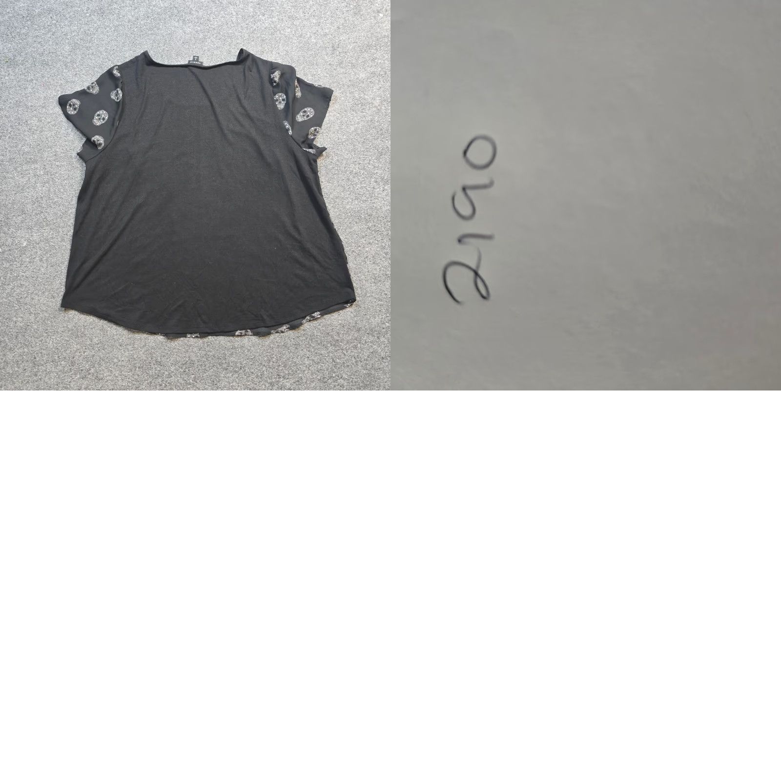 Torrid Torrid Top Women 2X Black Skull Short Sleeve Round Neck Casual Goth Blouse Knit Rayon Spandex Halloween 90s? Size XXL / US 16-18 / IT 52-54 - 8 Thumbnail