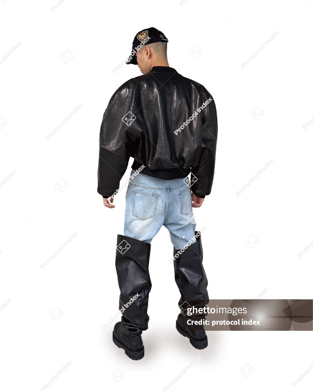 PROJECT G/R Protocol Index Exaggerated Shoulder Leather Jacket Size US M / EU 48-50 / 2 - 10 Thumbnail