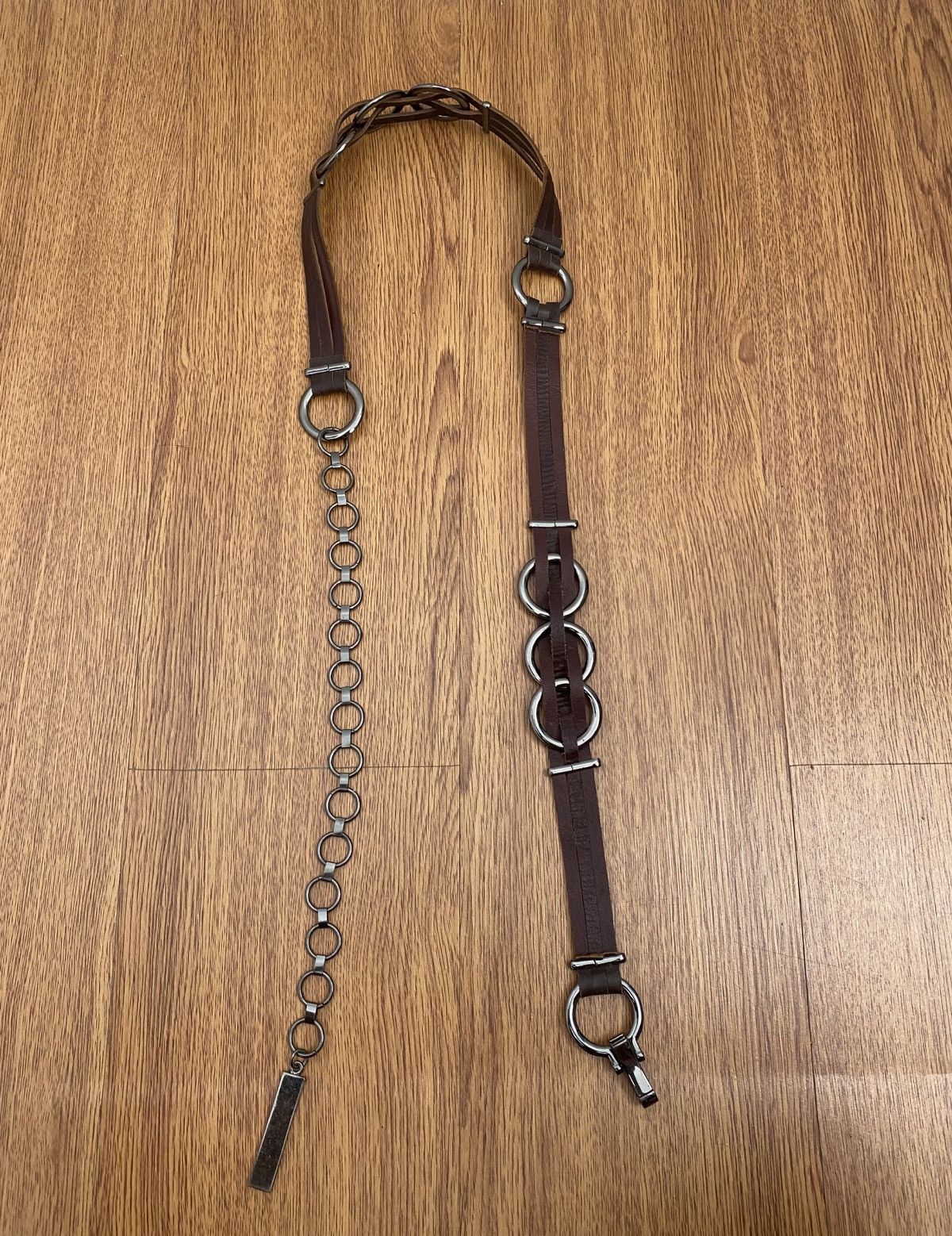 Japanese Brand Leather chain belt Size ONE SIZE - 1 Thumbnail