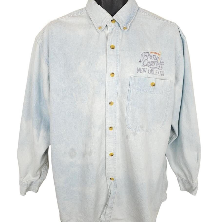 Vintage Vintage New Orleans Denim Shirt Mens Size Large Blue 90s Size US L / EU 52-54 / 3 - 1 Thumbnail