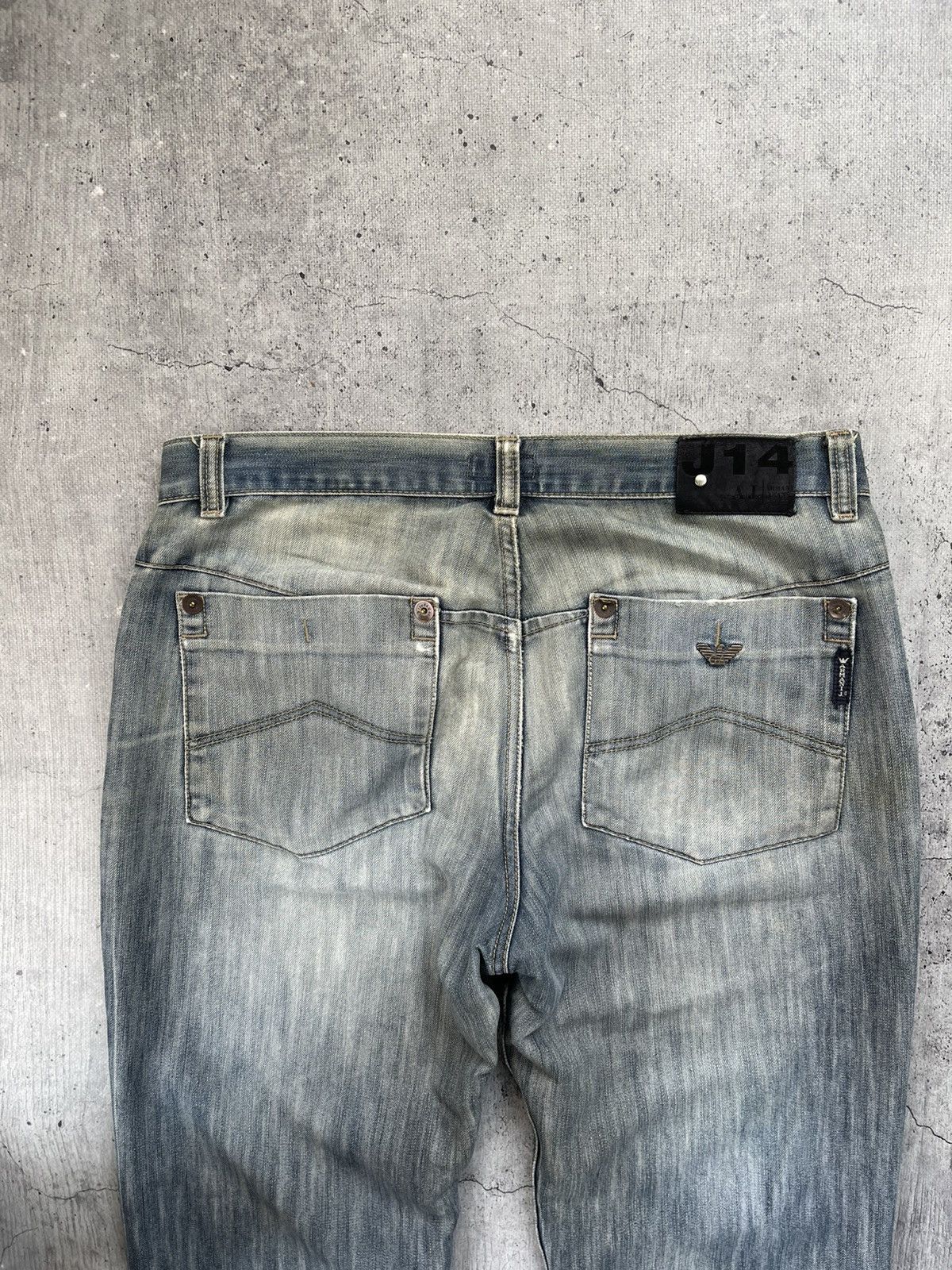 Armani × Vintage 🤯CRAZY DISRESSED🤯Vintage Armani Jeans Baggy JAPANESE Denim Y Size US 36 / EU 52 - 3 Thumbnail