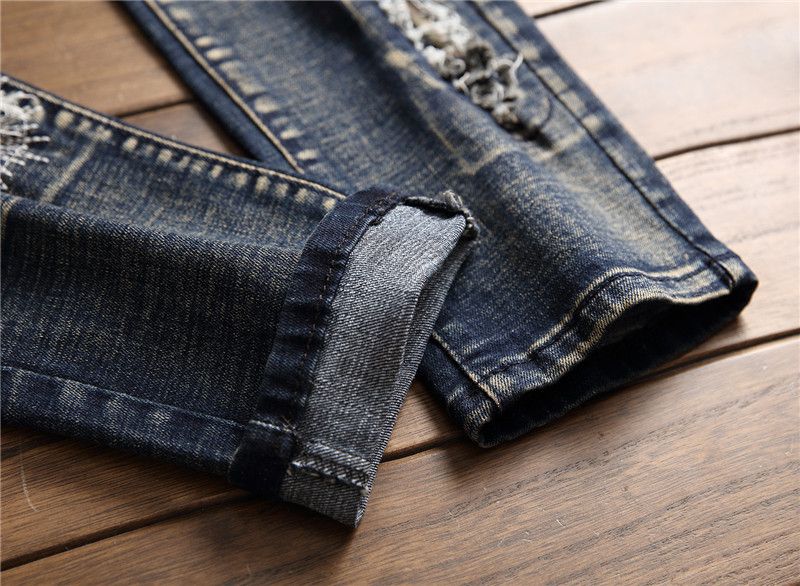 Designer × Japanese Brand Embroidered Hole Patch Stretch Jean Size US 34 / EU 50 - 4 Thumbnail