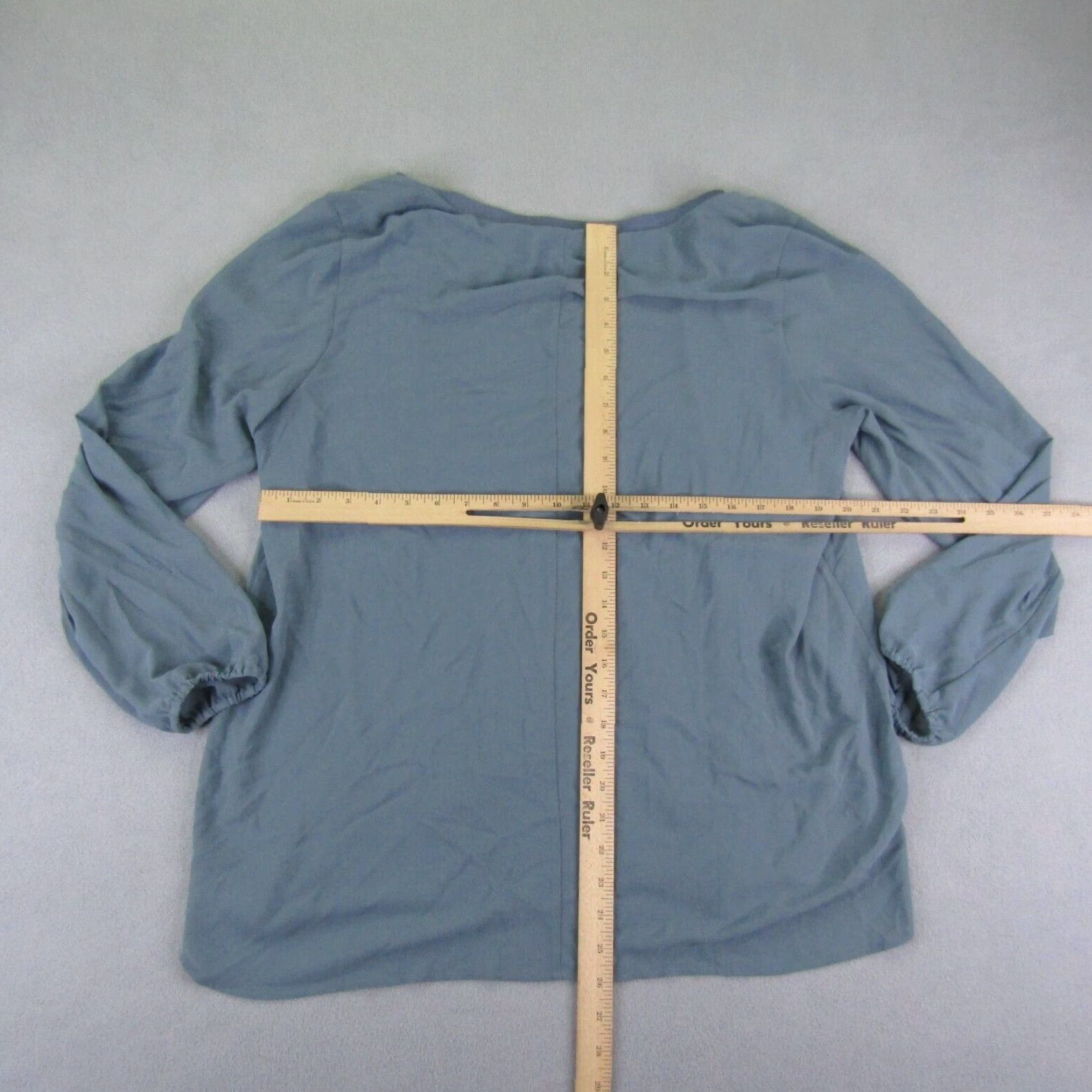 Soft Surroundings Soft Surroundings Shirt Blouse Womens XL Blue V-Neck Knit Sheer Pullover Casual Long Sleeve Size XL / US 12-14 / IT 48-50 - 5 Thumbnail
