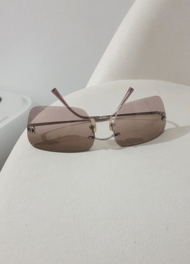 Chanel Chanel Sunglasses 4017 Rhinestone Rimless Vintage CC Logo Size ONE SIZE - 8 Thumbnail