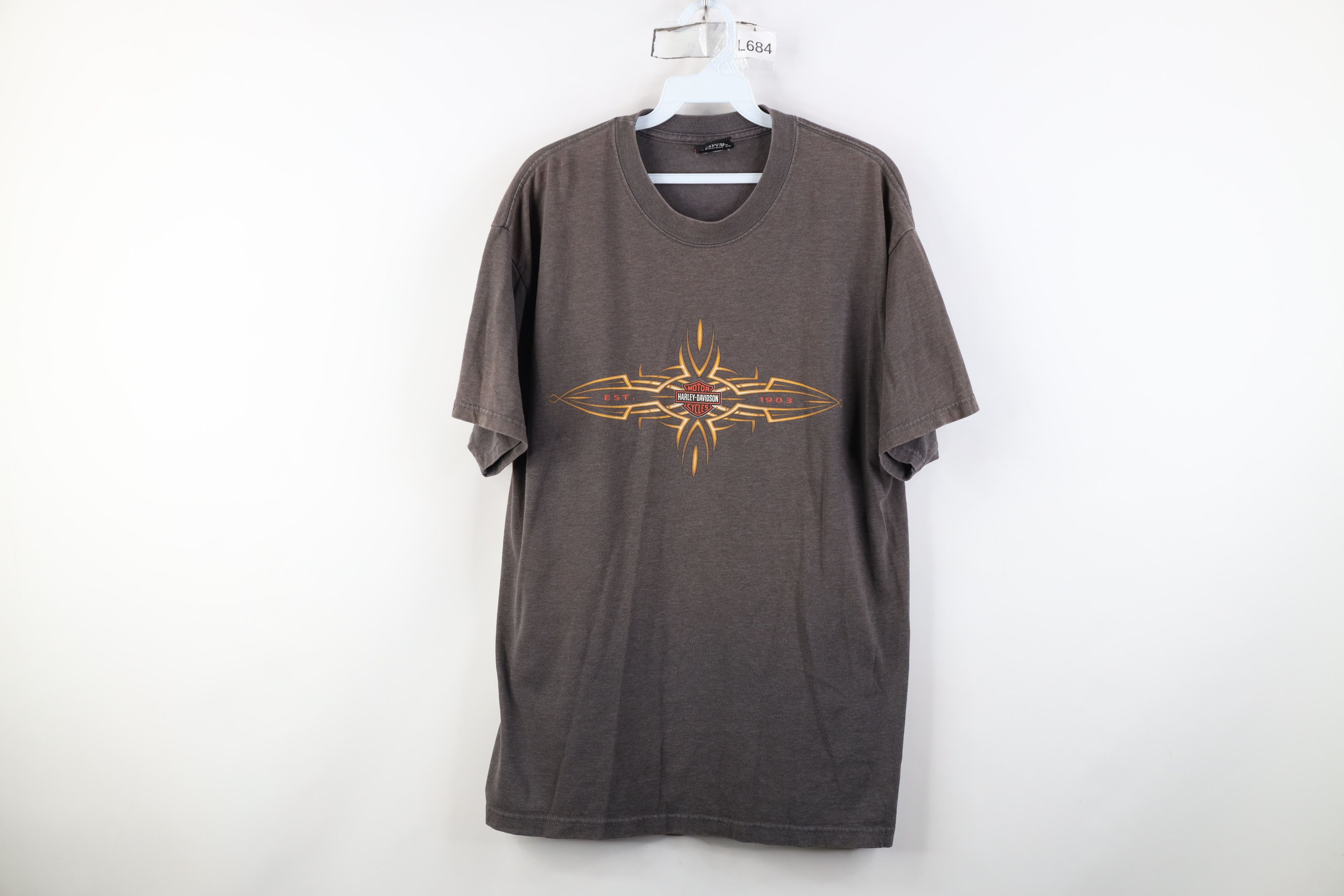 Harley Davidson Vintage Y2K 2001 Harley Davidson Spell Tribal T-Shirt Gray Size US L / EU 52-54 / 3 - 1 Thumbnail